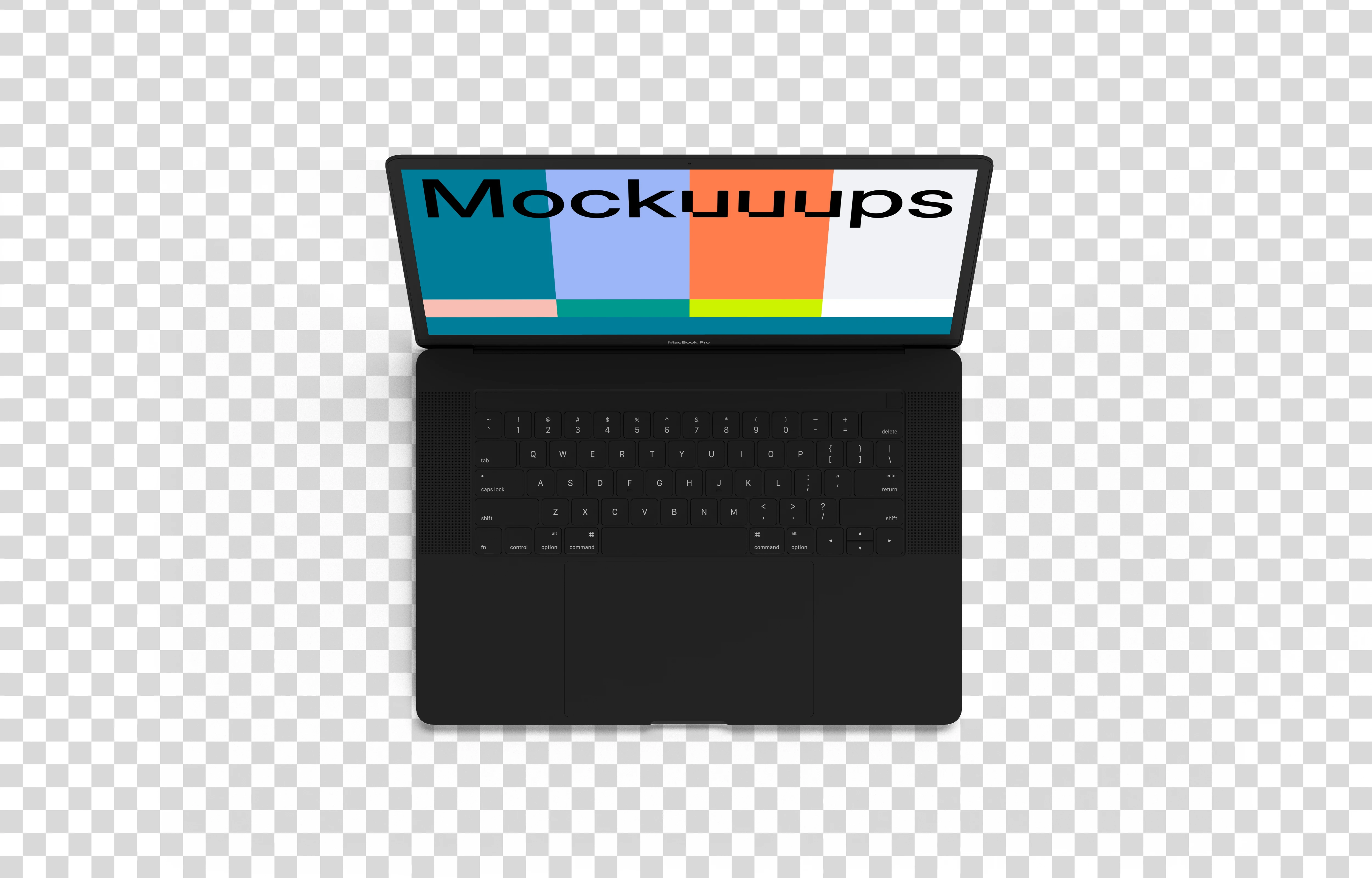 Top view mockup of Macbook Pro (Clay Dark)
