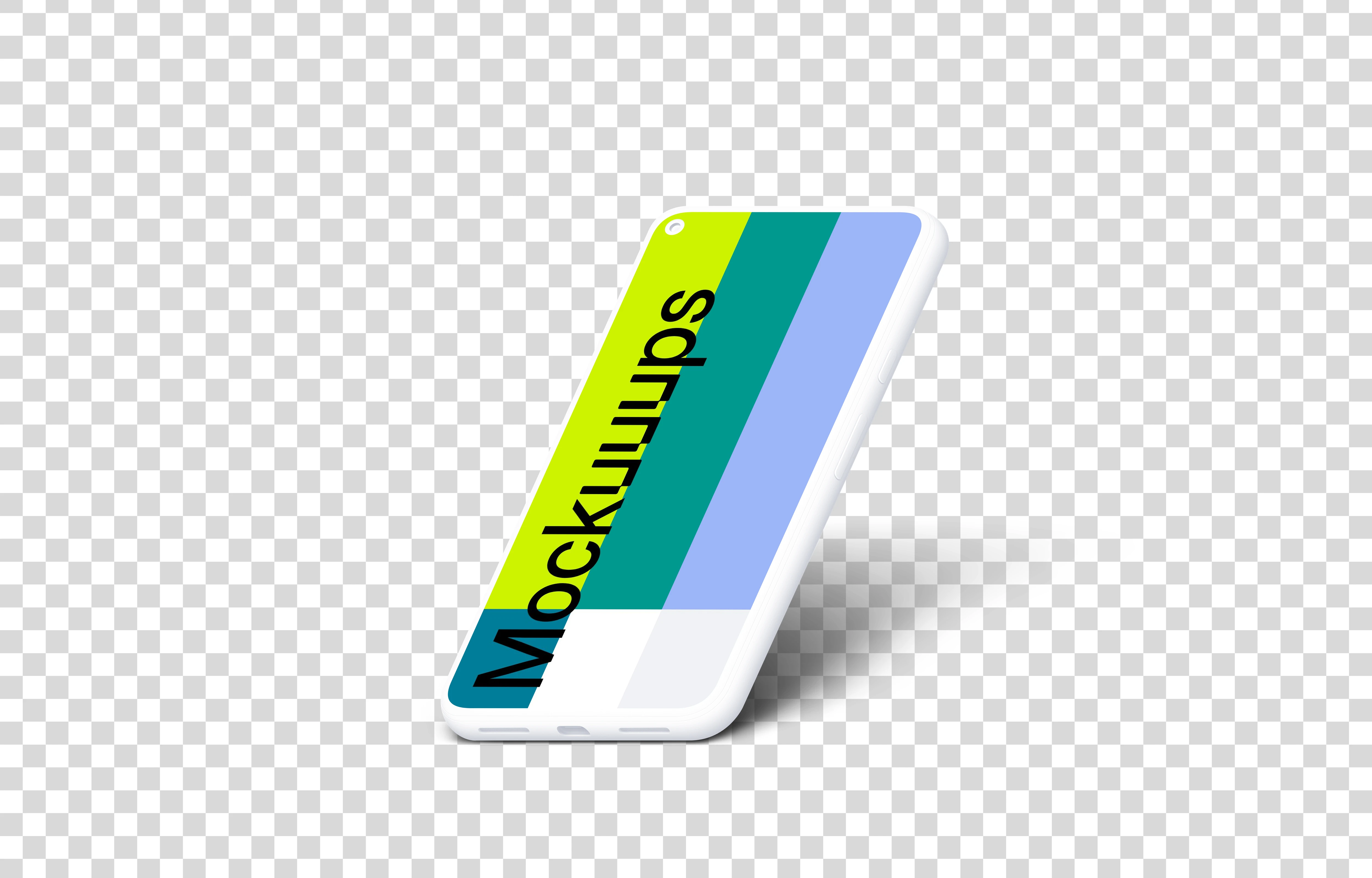 Google Pixel 5 Clay Mockup (Isometric Right)