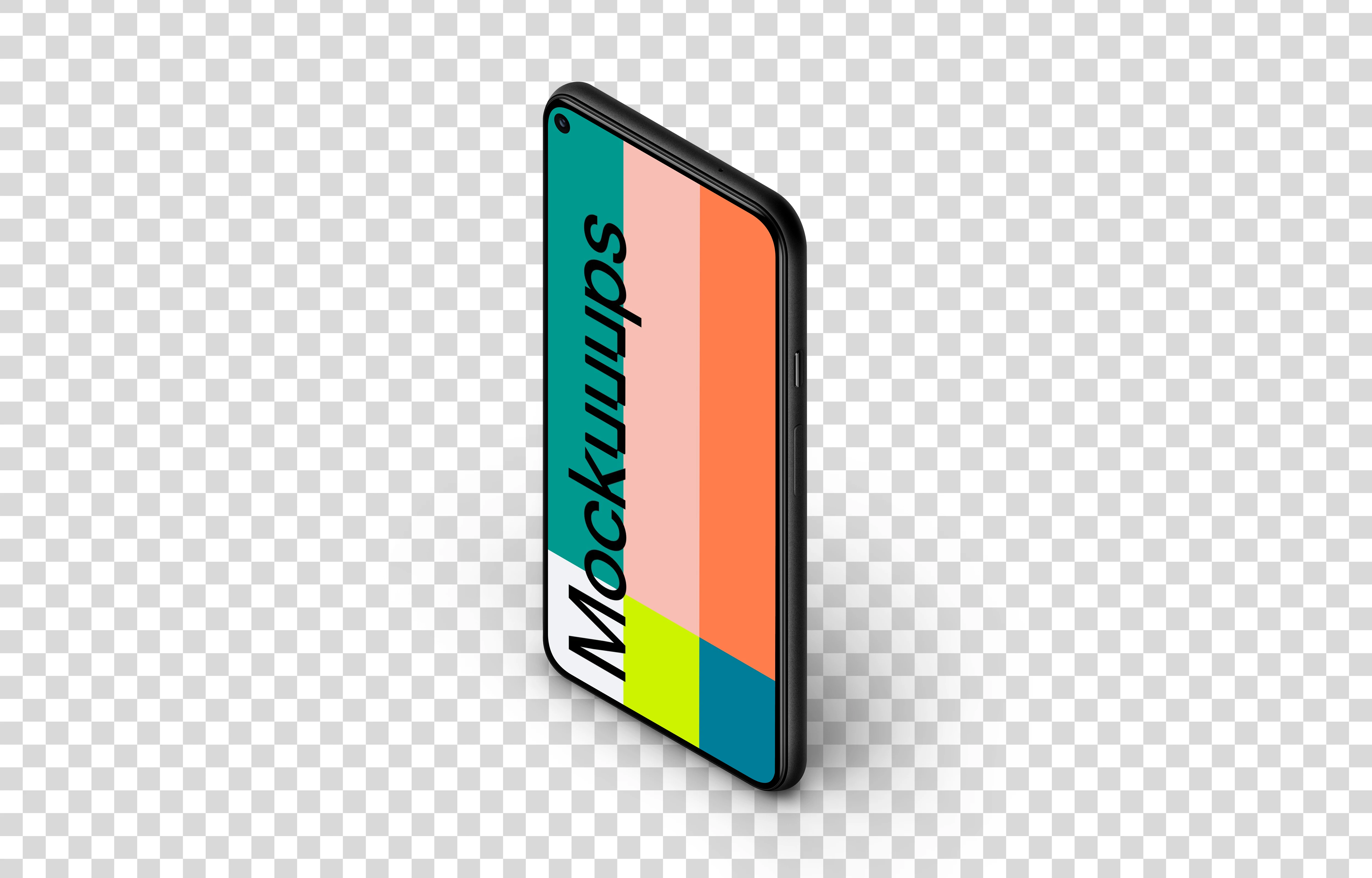 Google Pixel 5 Mockup (Isometric Stand Right)