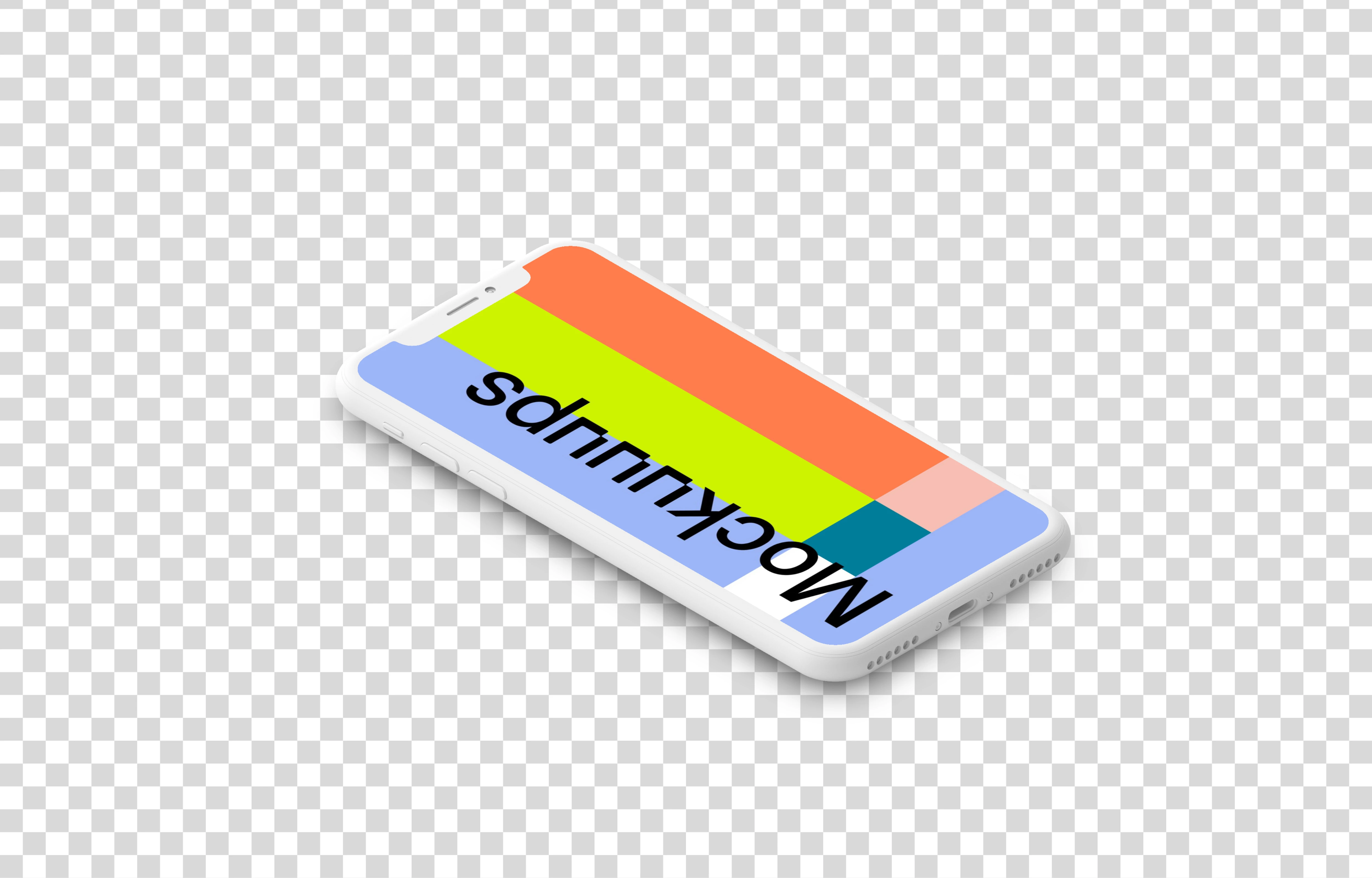 White Clay iPhone X mockup (Left Angle)
