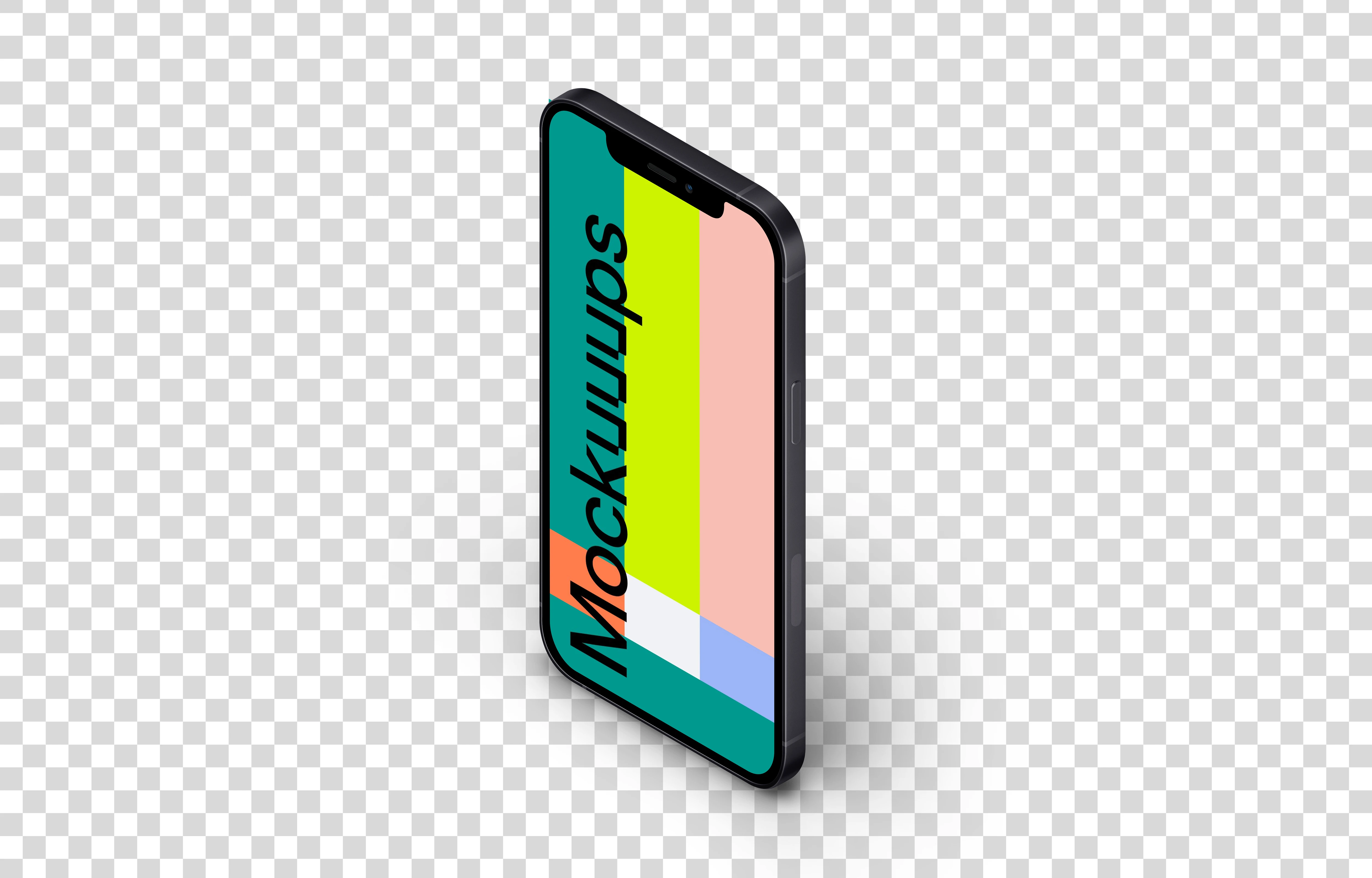 iPhone 12 Mockup (Isometric Stand Right)