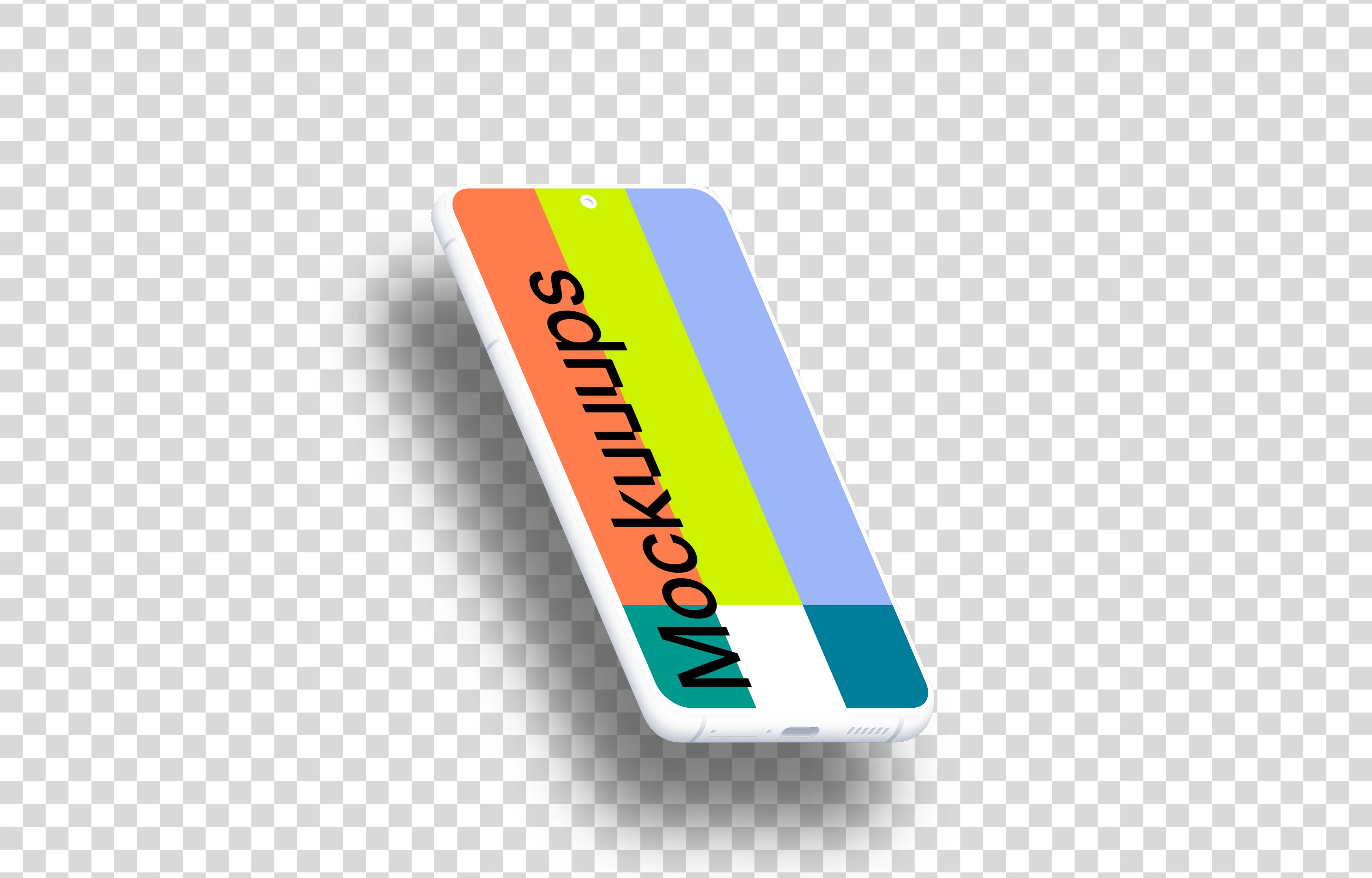 Samsung Galaxy S21 Clay Mockup (Isometric Left - Floating Shadow)