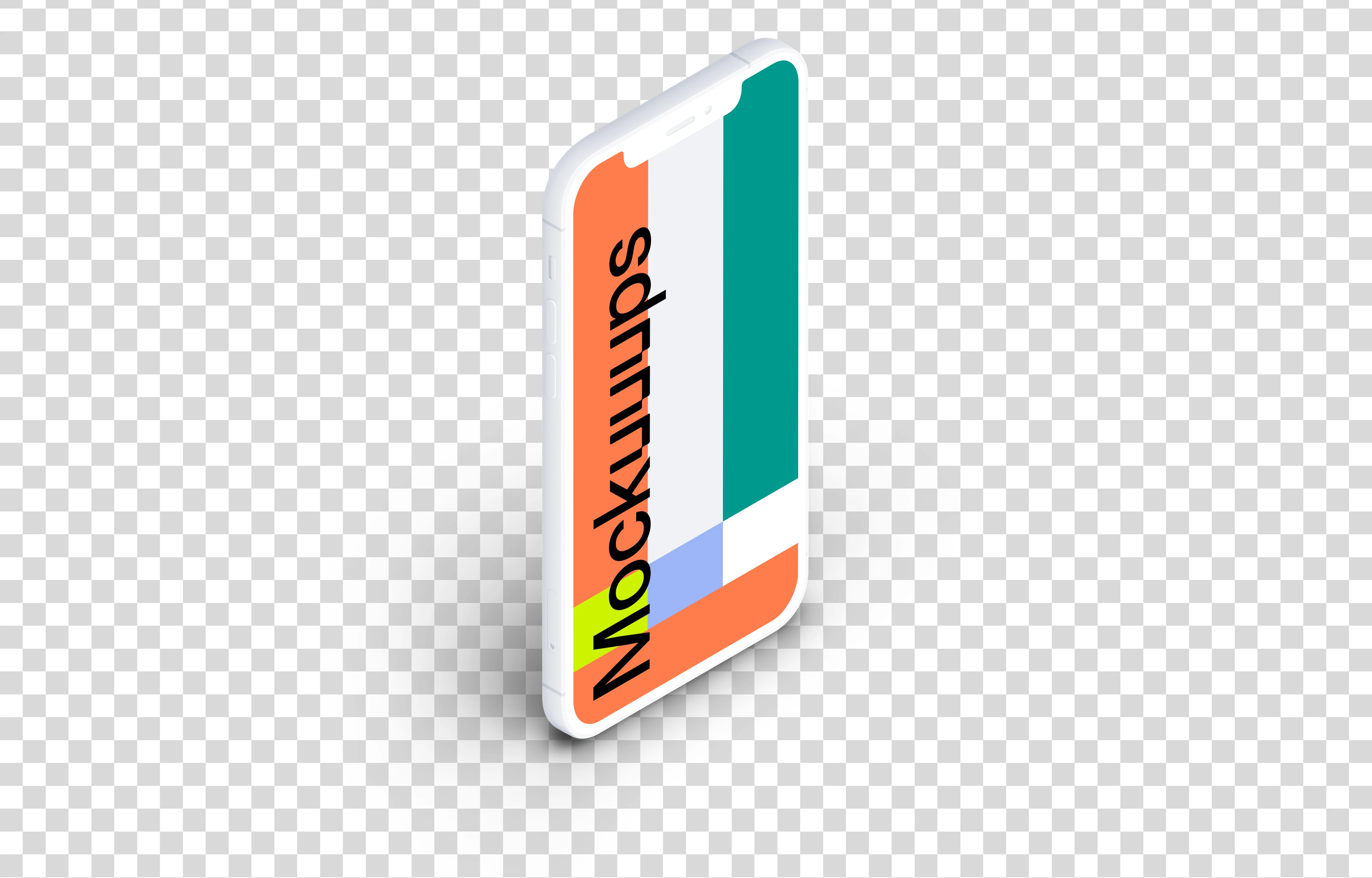 iPhone 12 Clay Mockup (Isometric Stand Left)