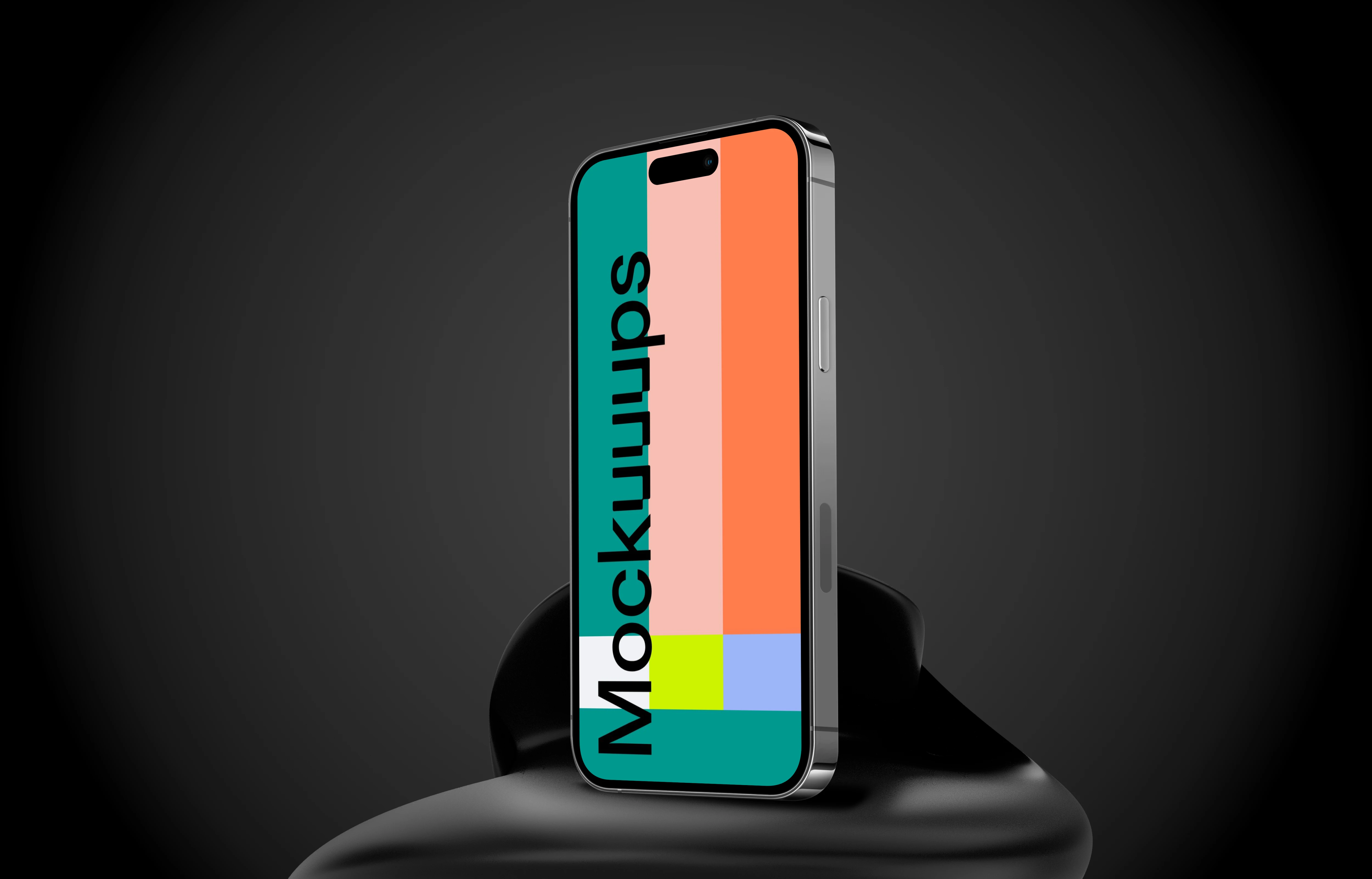 Abstract Standing Smartphone Mockup