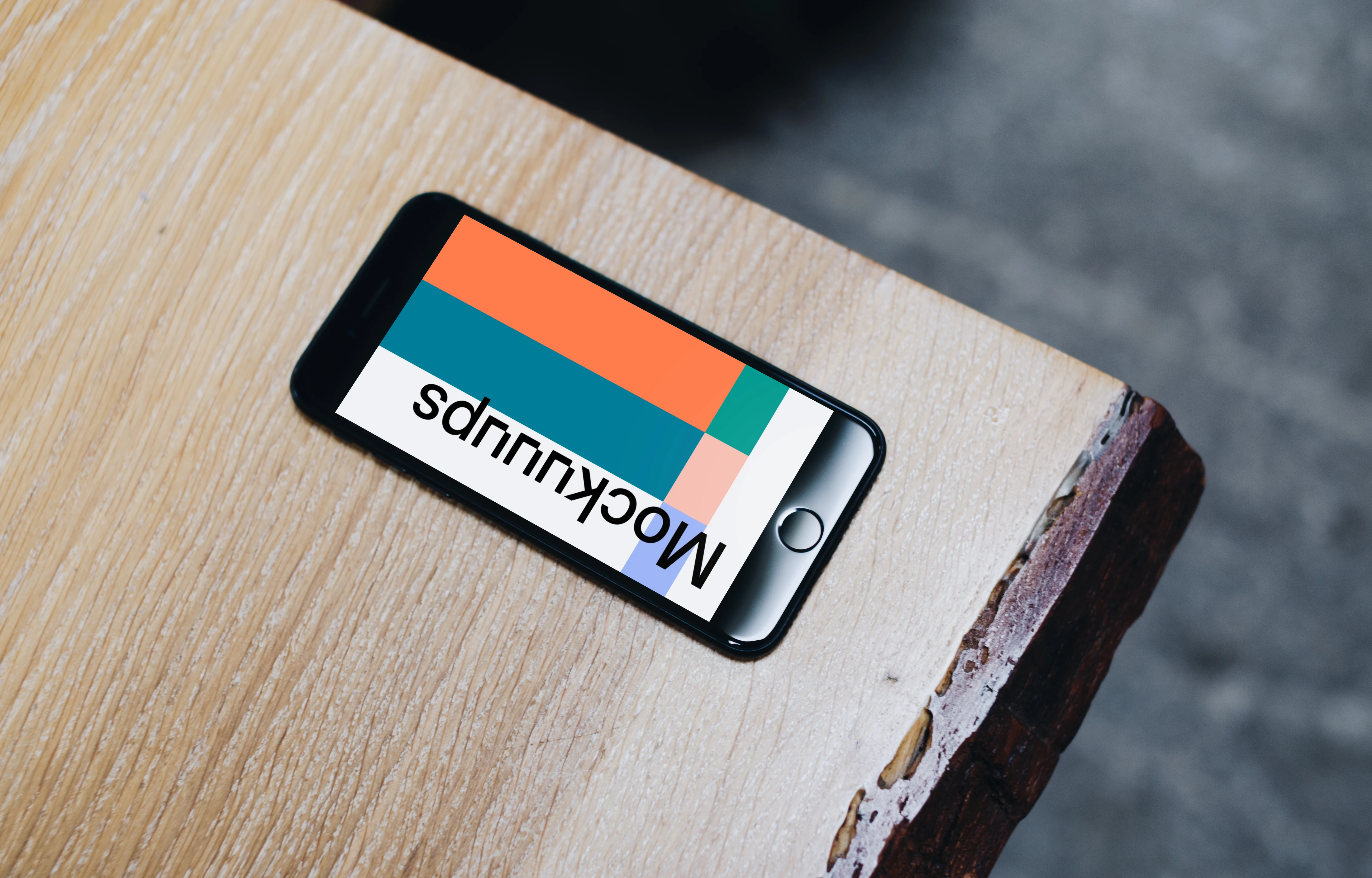 Angle view of iPhone 7 Jet Black mockup
