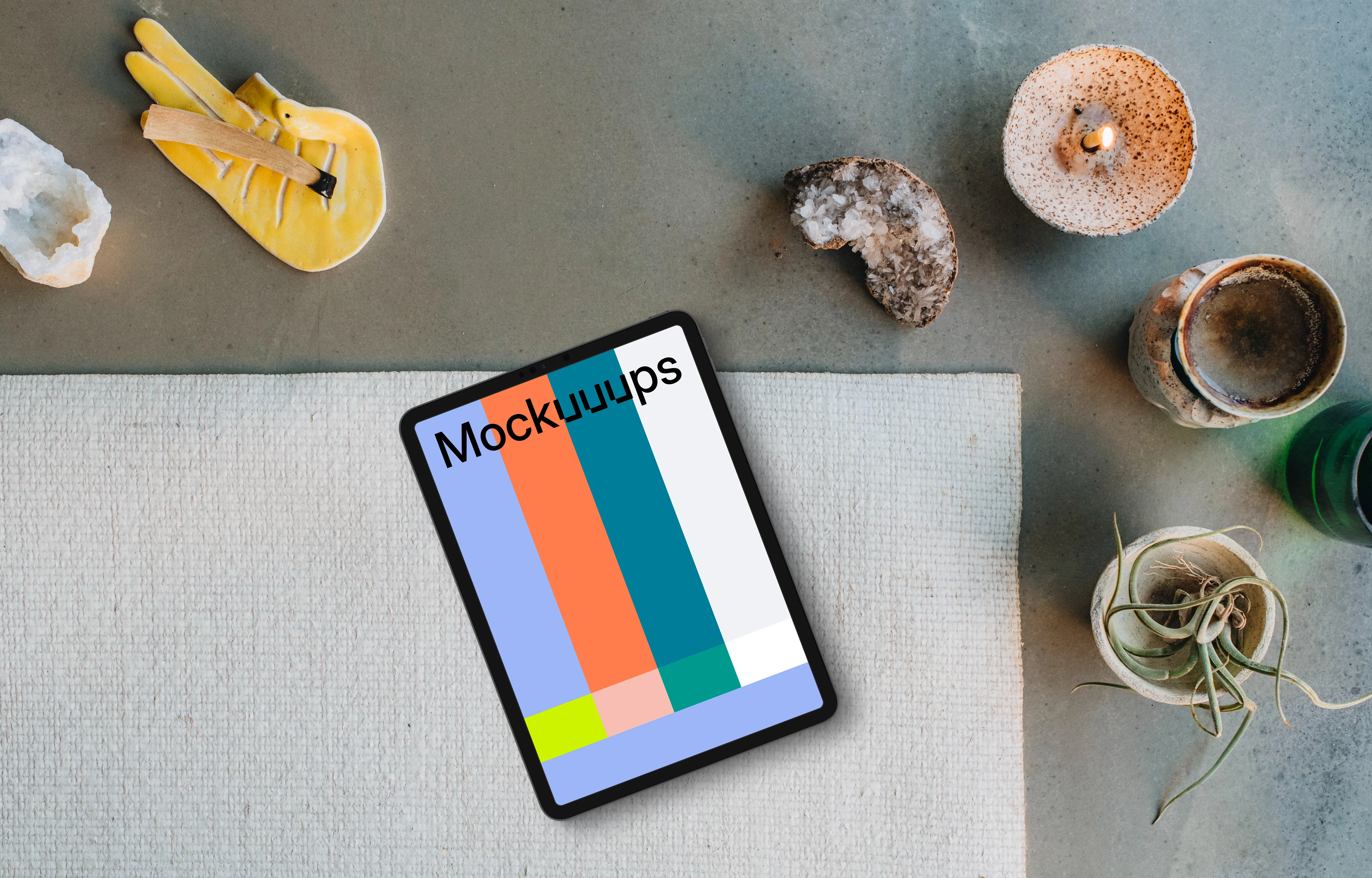 Blissful relaxation moment with an iPad mockup