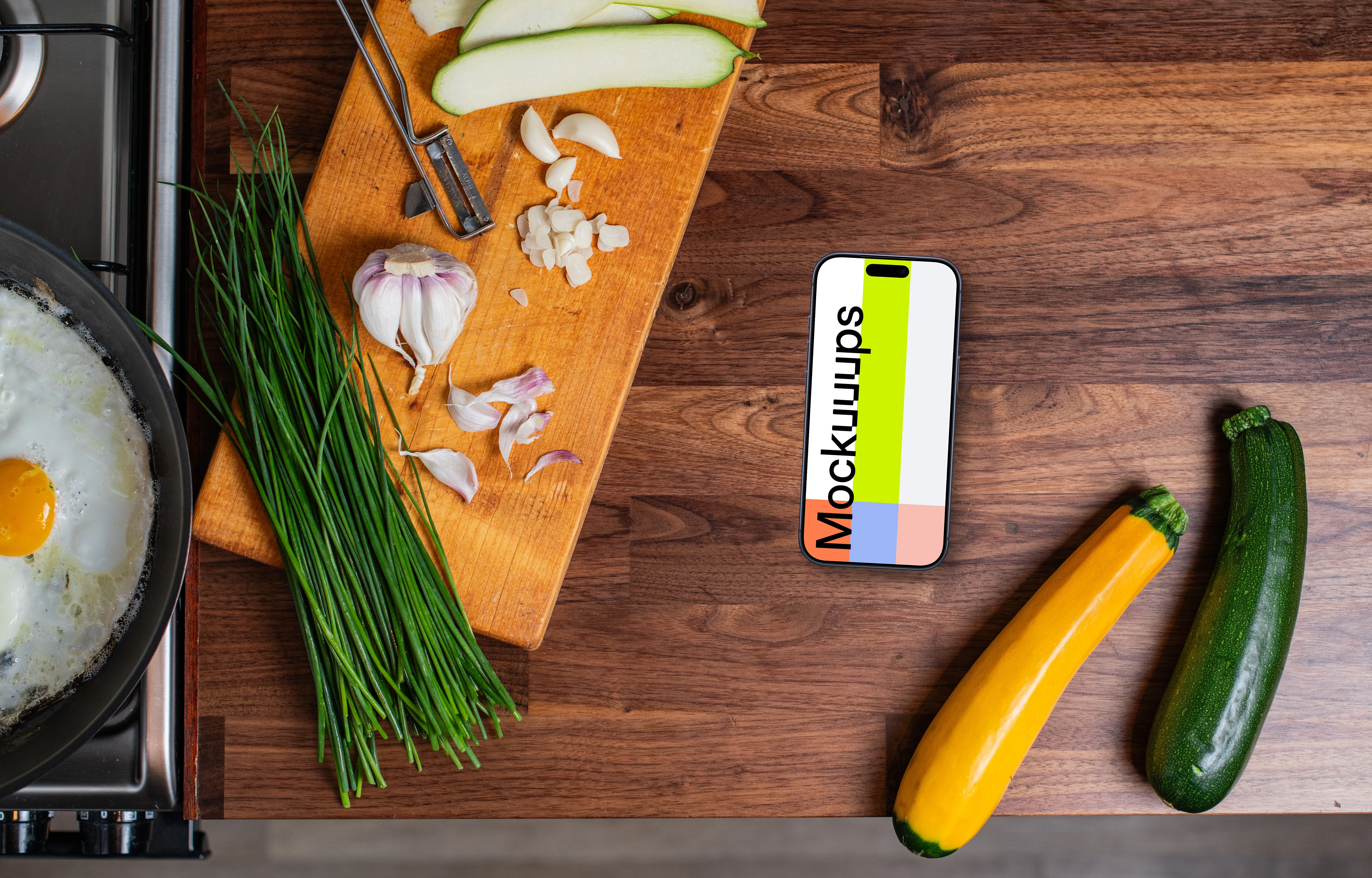 Breakfast related phone mockup