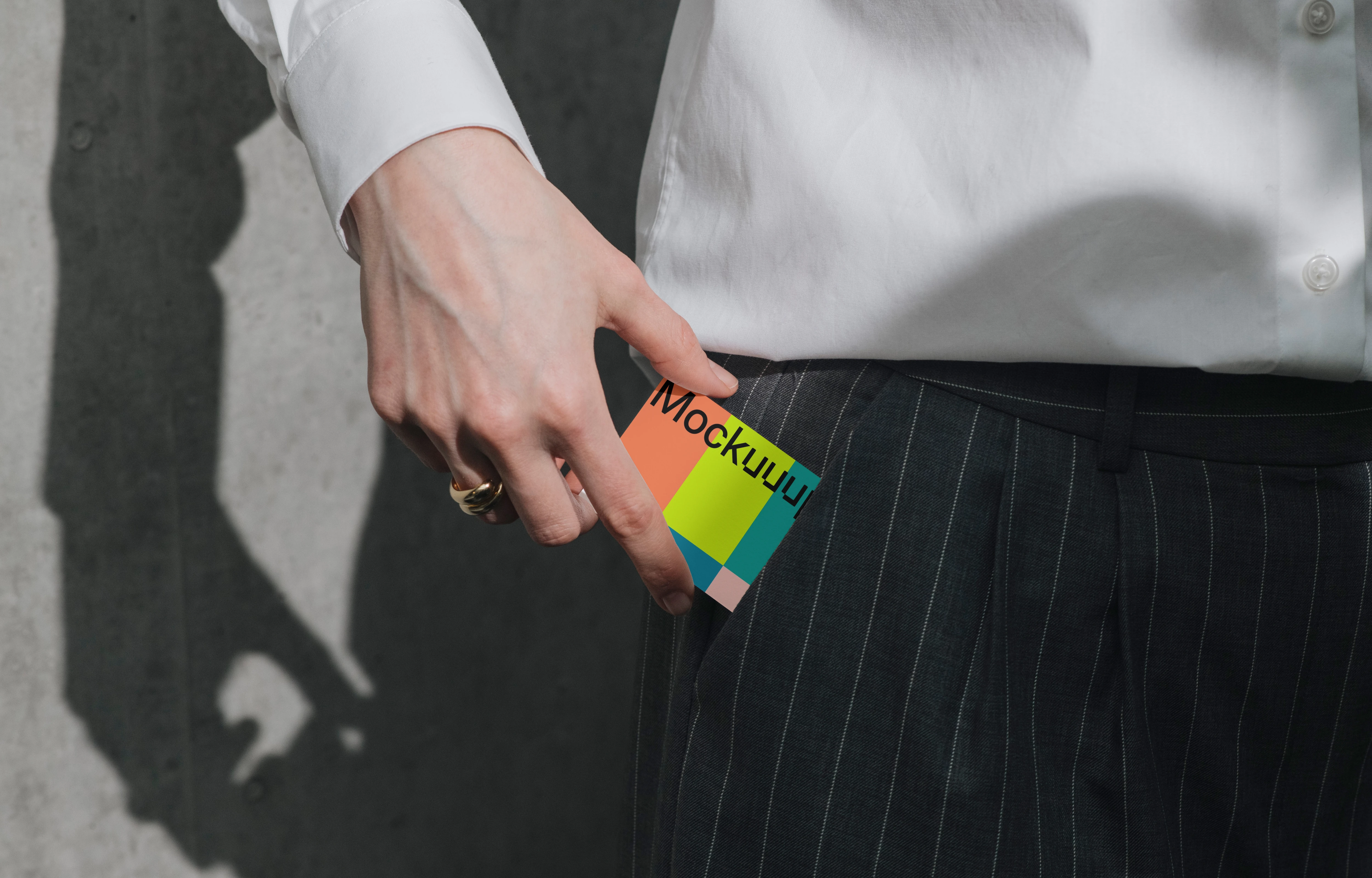 Business card mockup in a professional setting