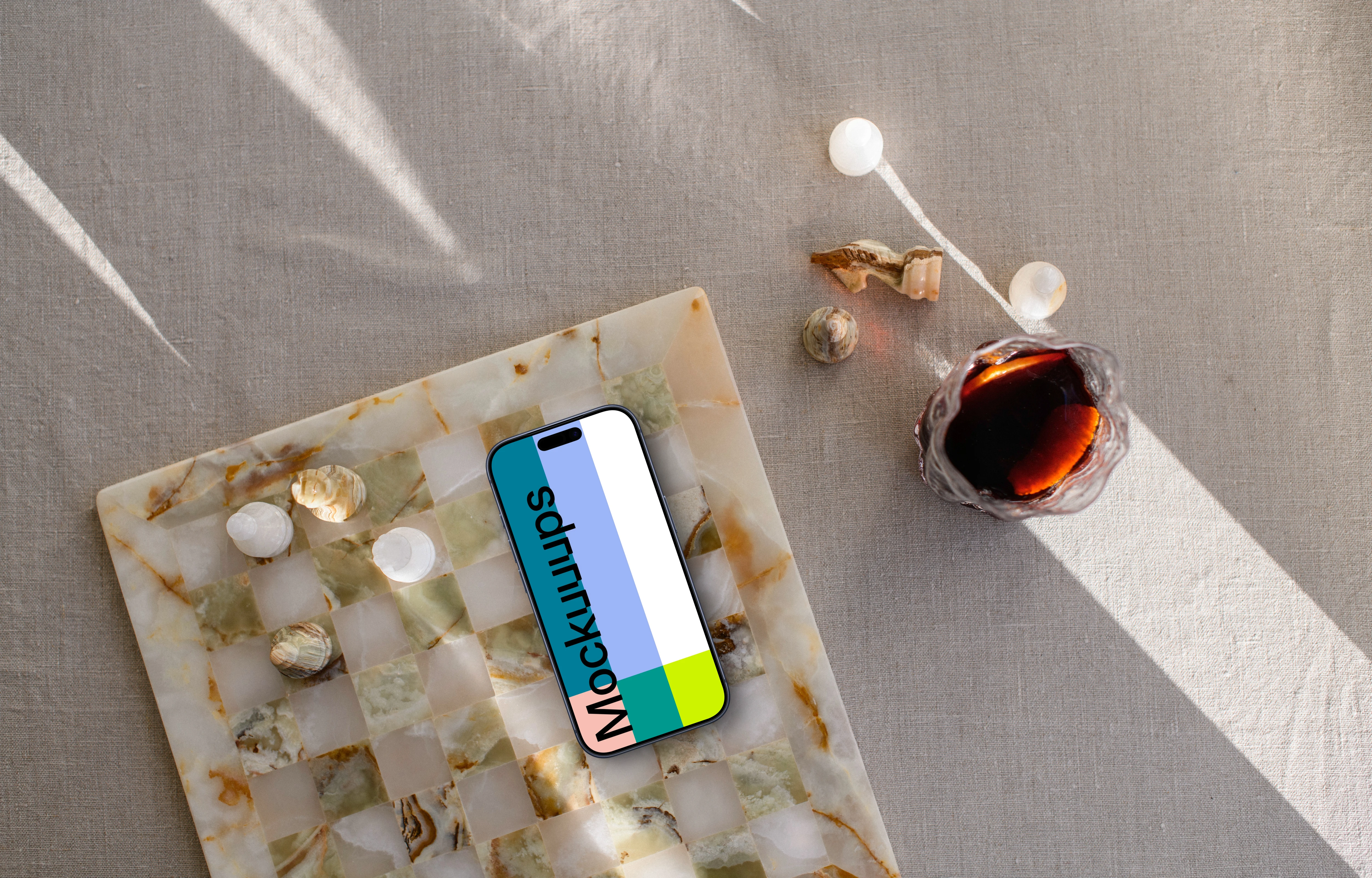 Chess with an iPhone mockup