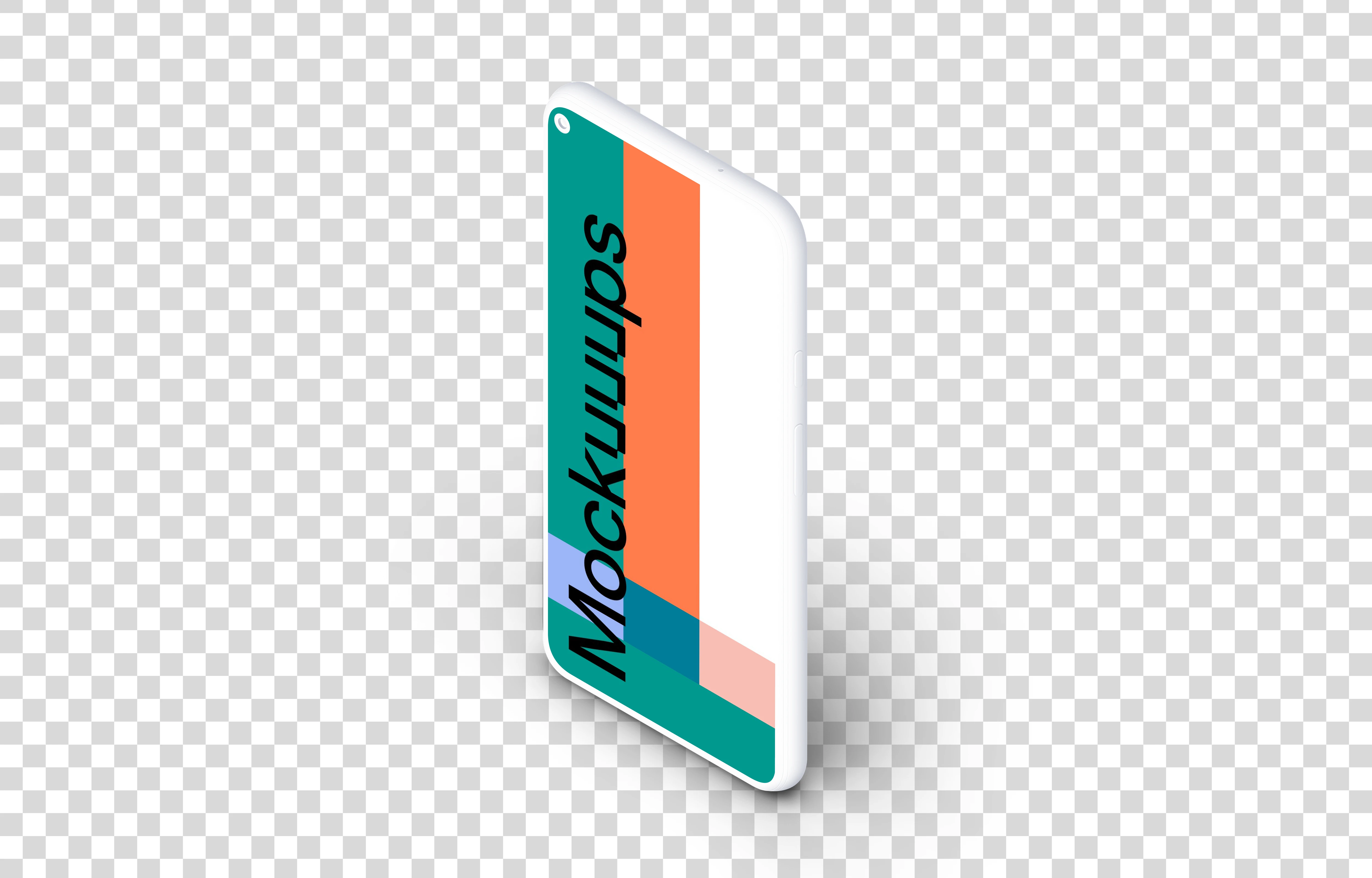 Google Pixel 5 Clay Mockup (Isometric Stand Right)