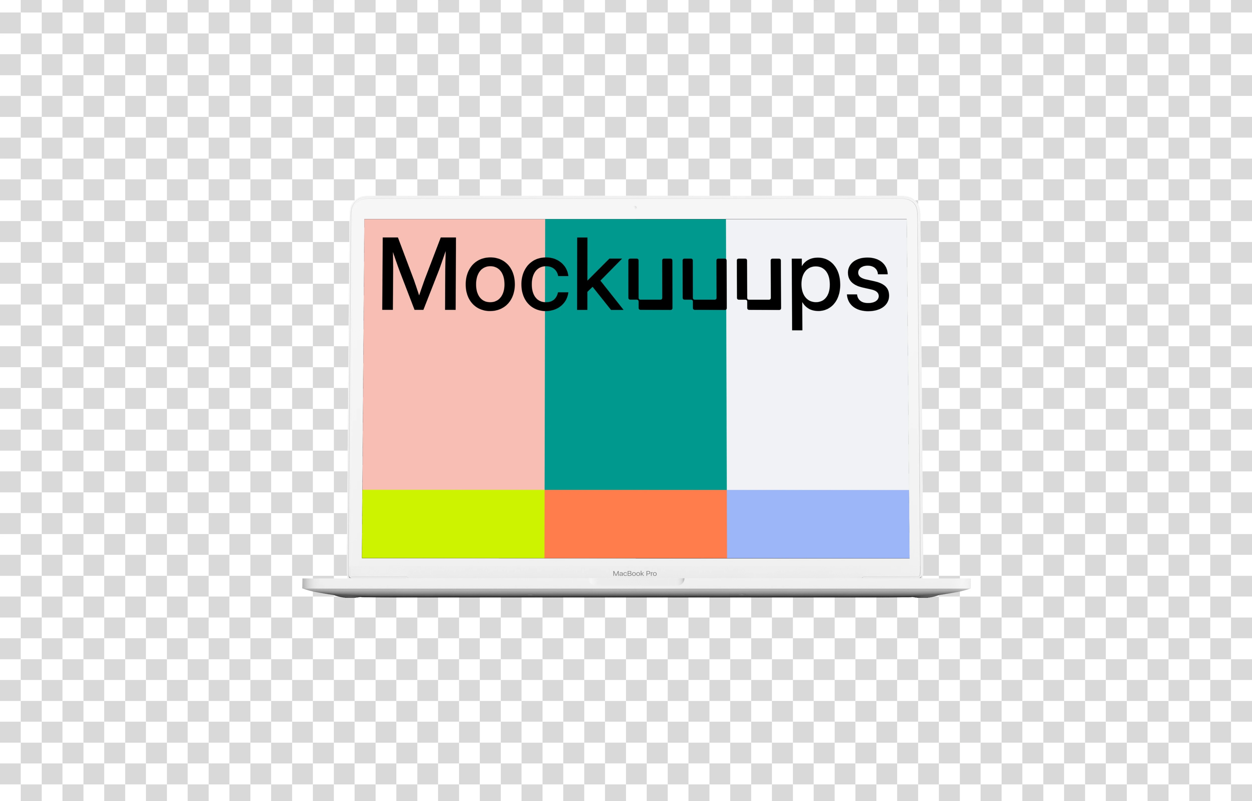 Front view mockup of Macbook Pro (Clay White)