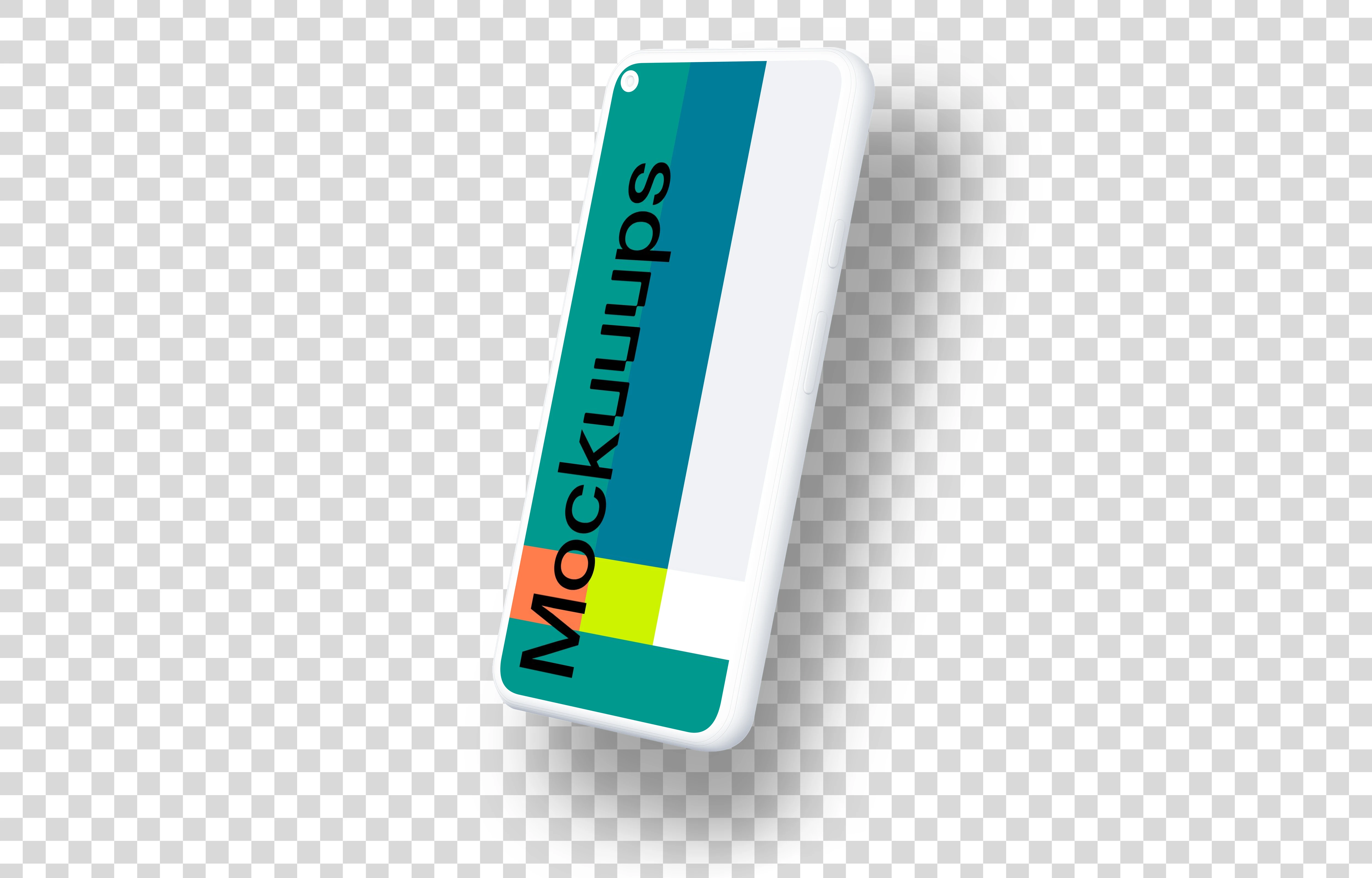 Google Pixel 5 Clay Mockup (Perspective Right - Floating Shadow)