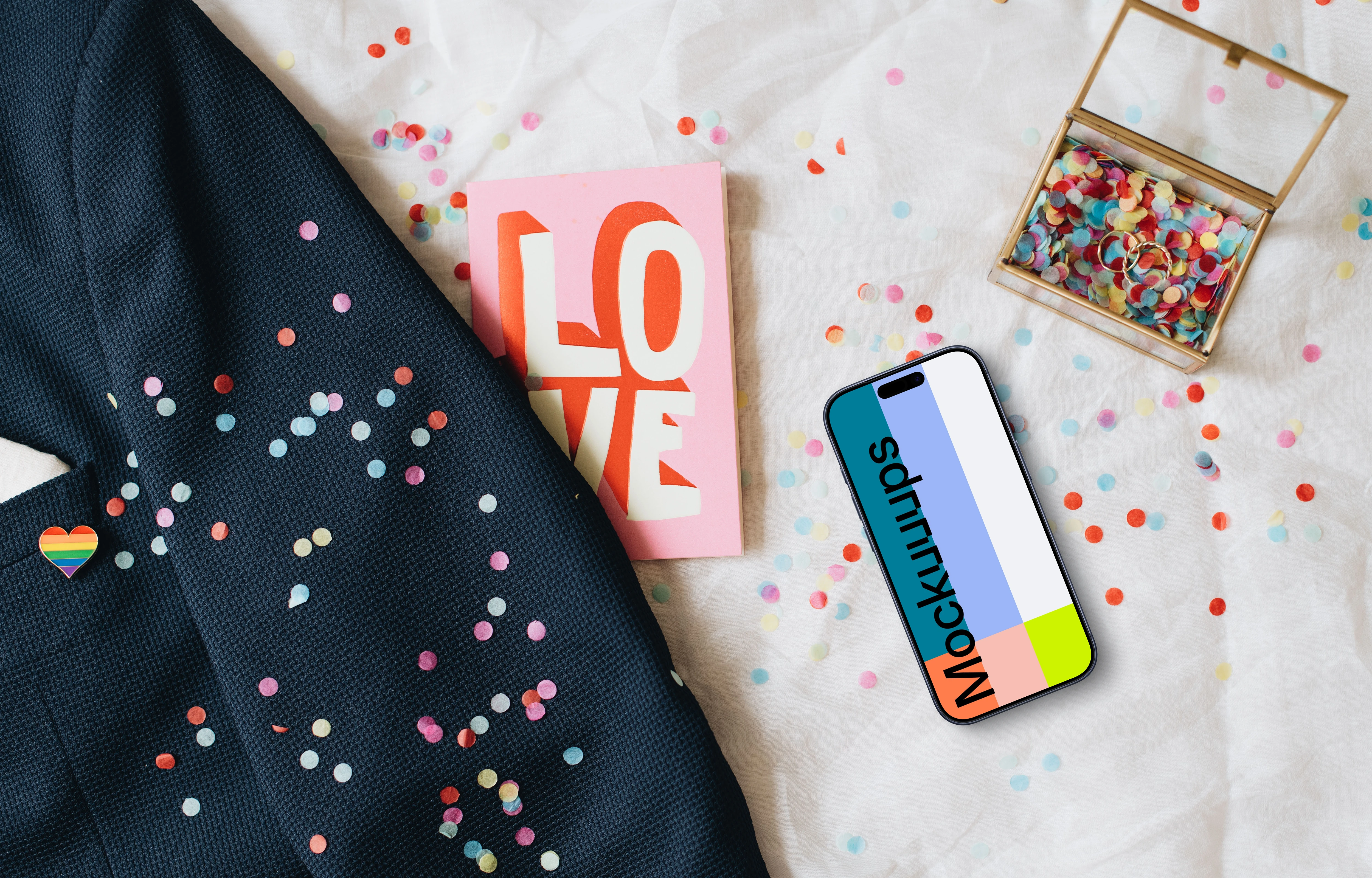 iPhone mockup with wedding arrangements