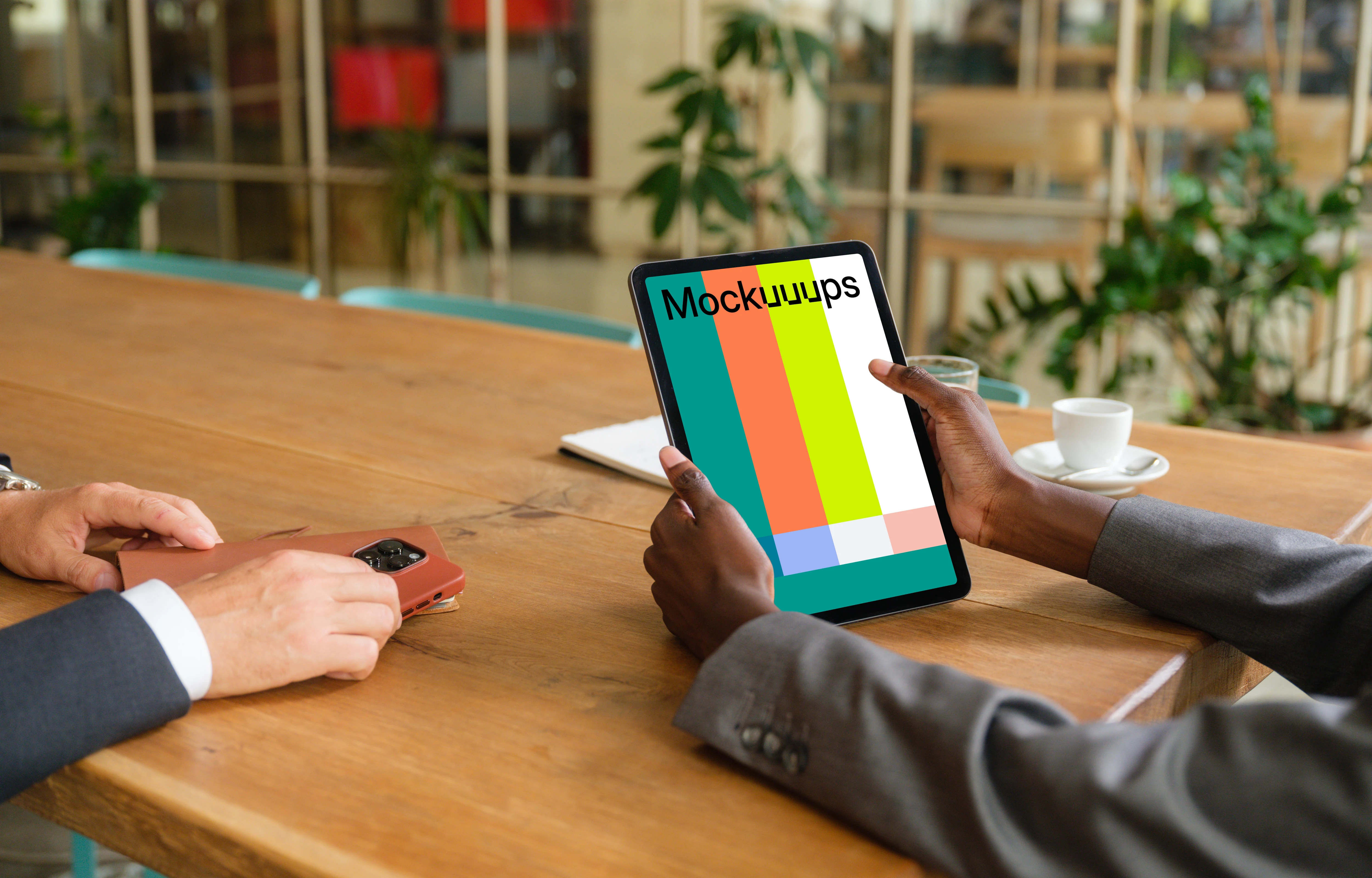 iPad Air mockup in the office setting
