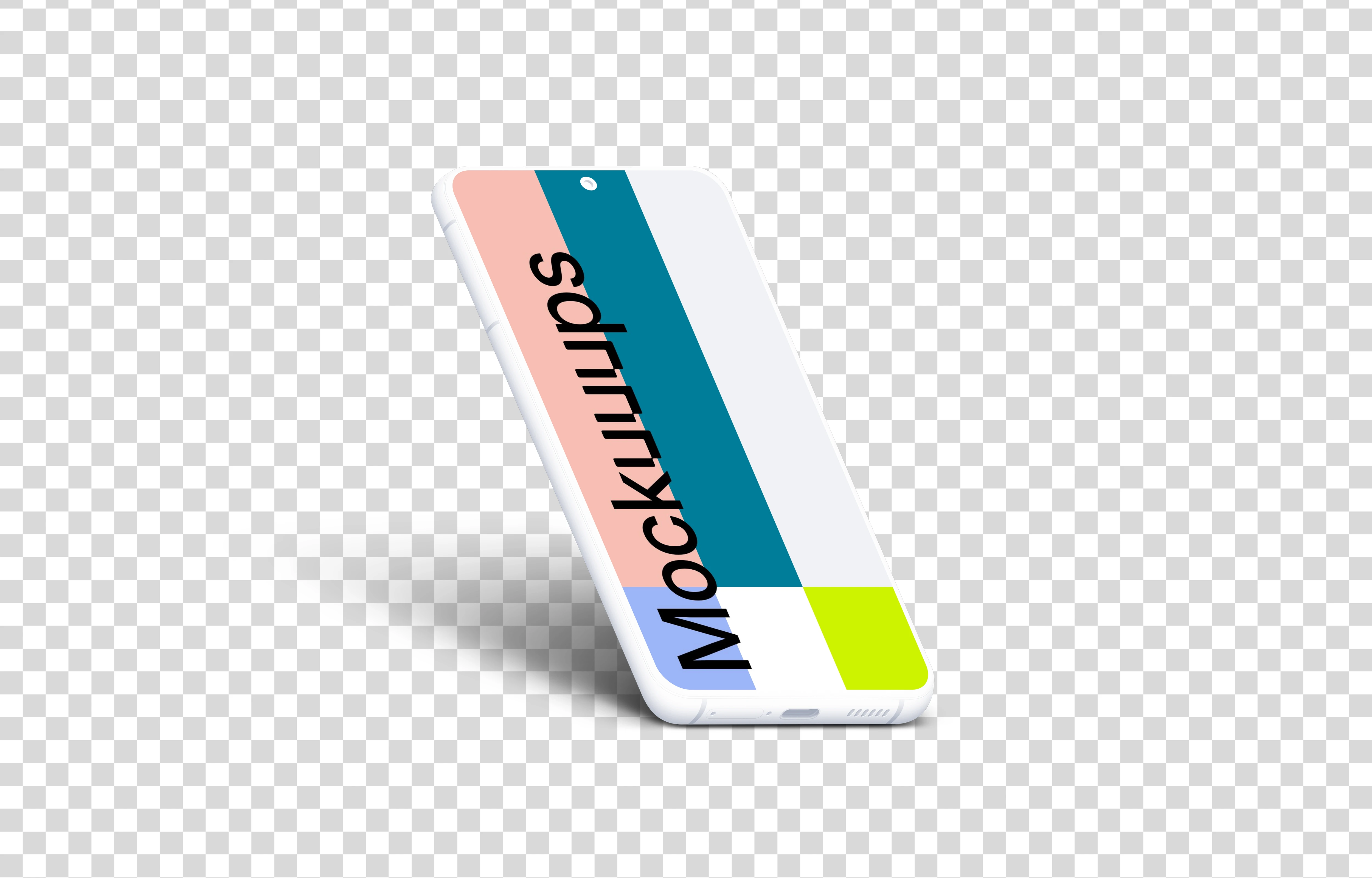 Samsung Galaxy S21 Clay Mockup (Isometric Left)