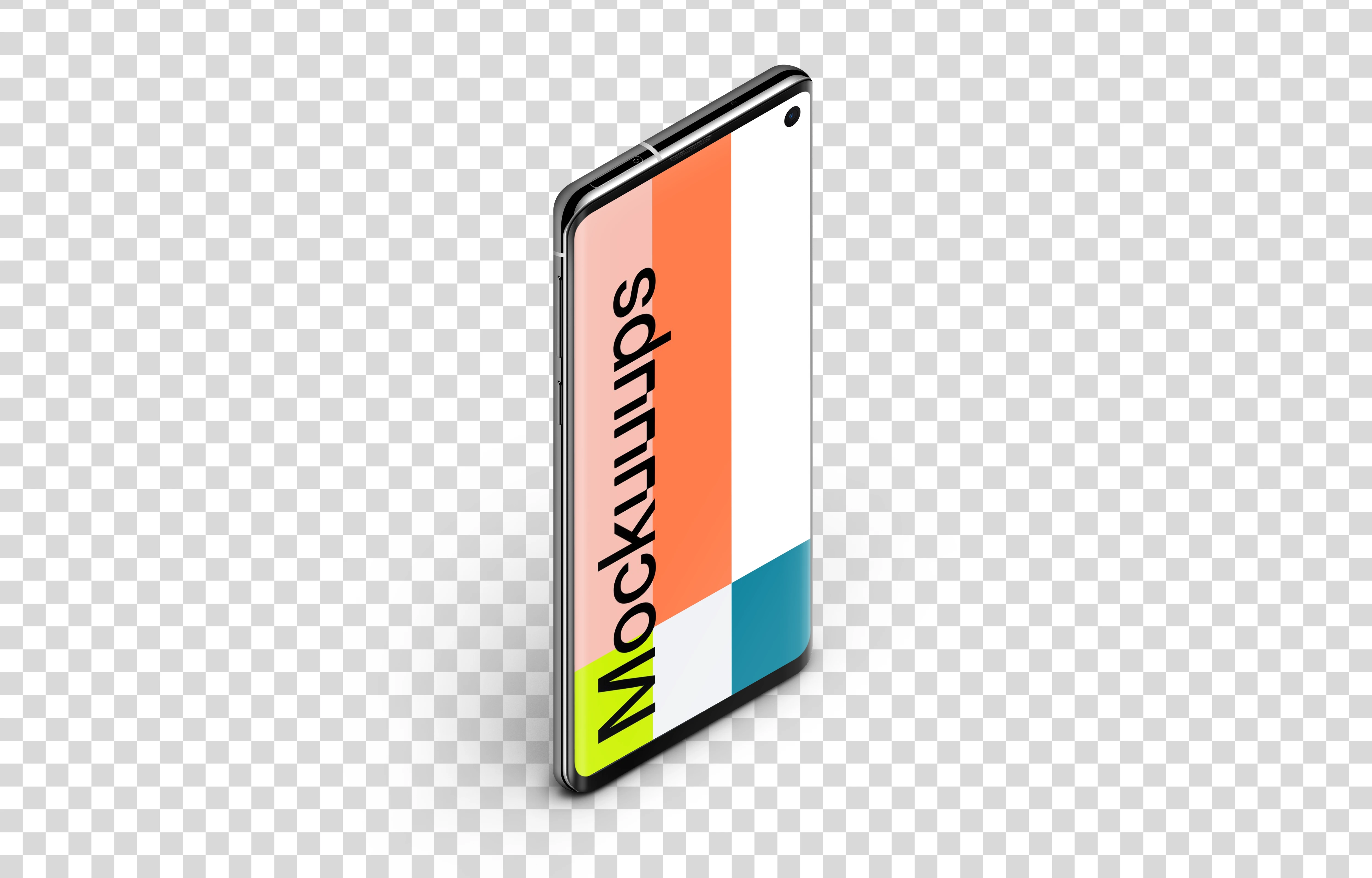 Samsung Galaxy S10 Mockup Stand Isometric (Left)