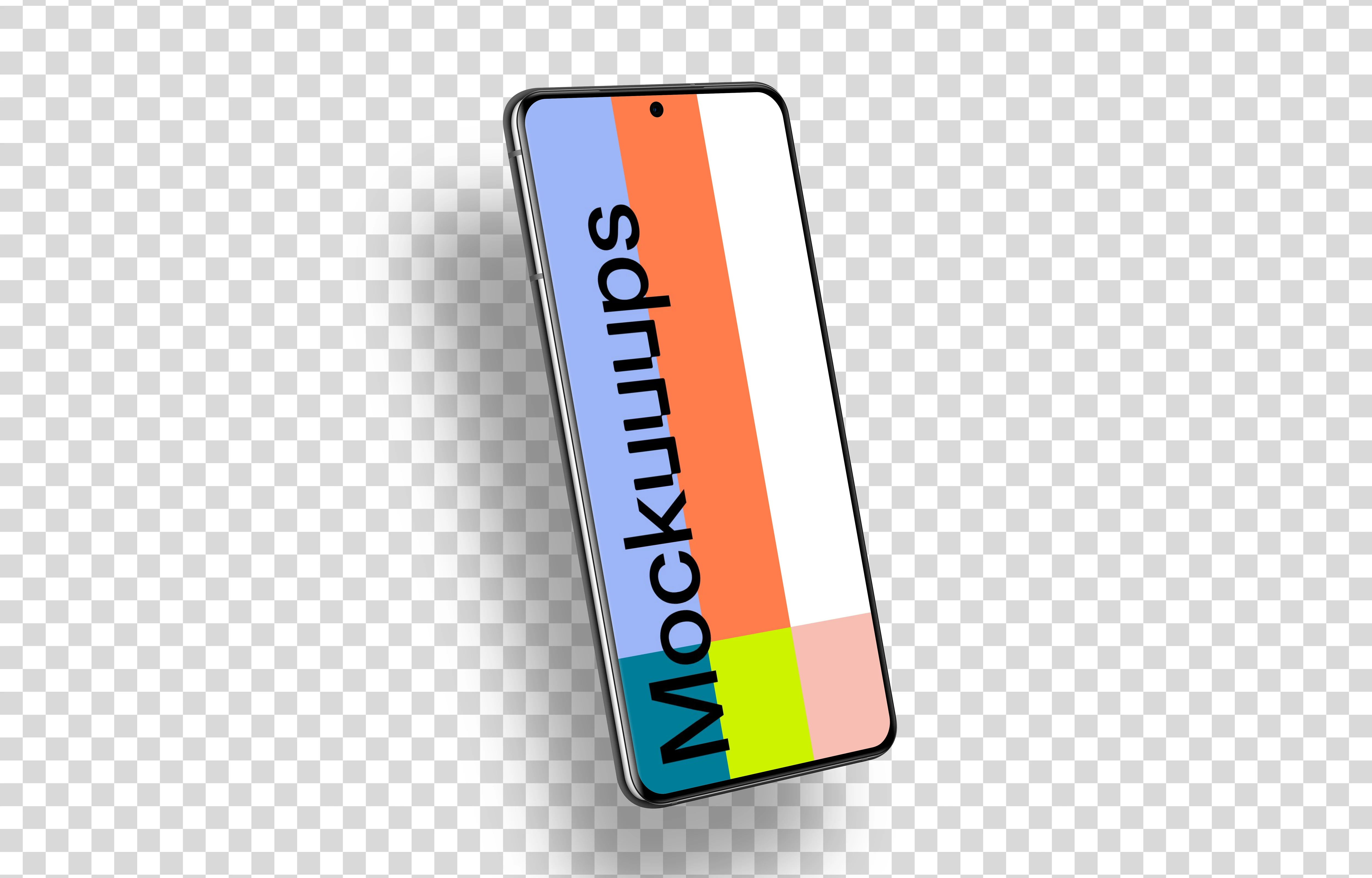 Samsung Galaxy S21 Mockup (Perspective Left - Floating Shadow)