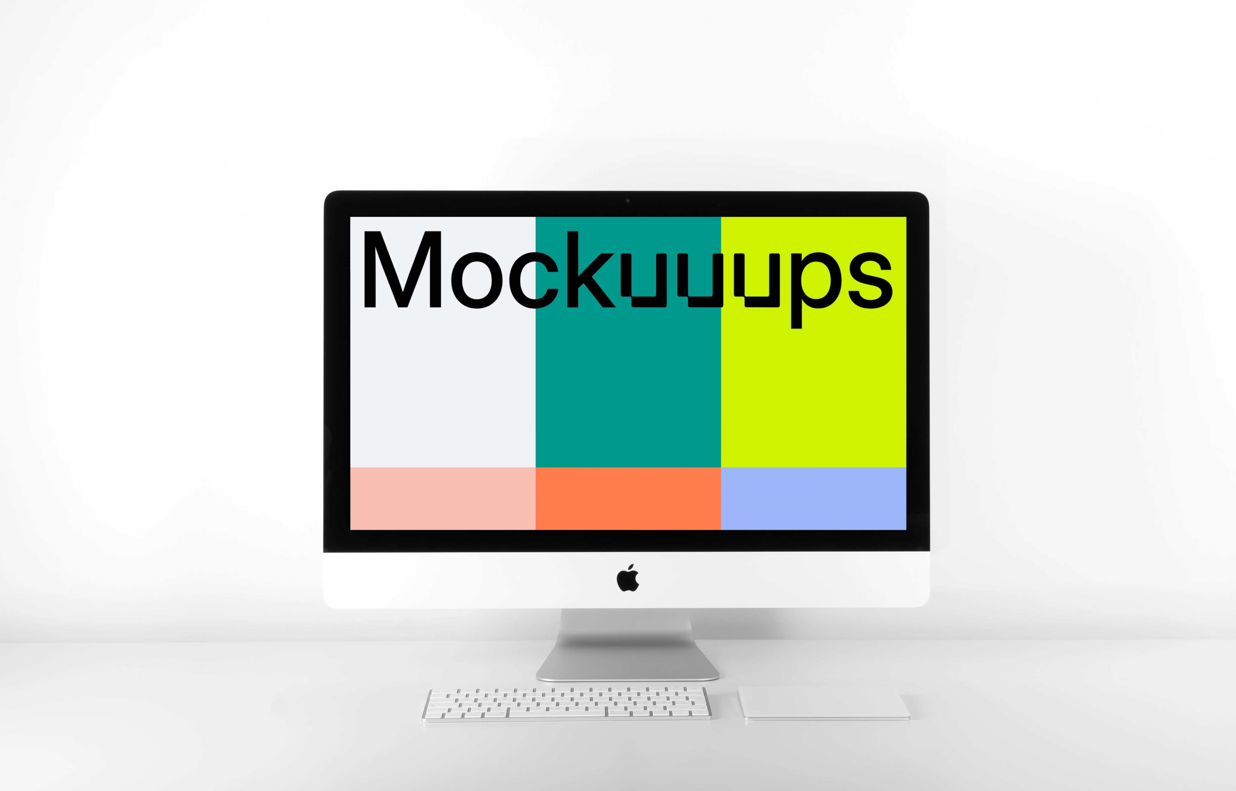 iMac mockup on white background