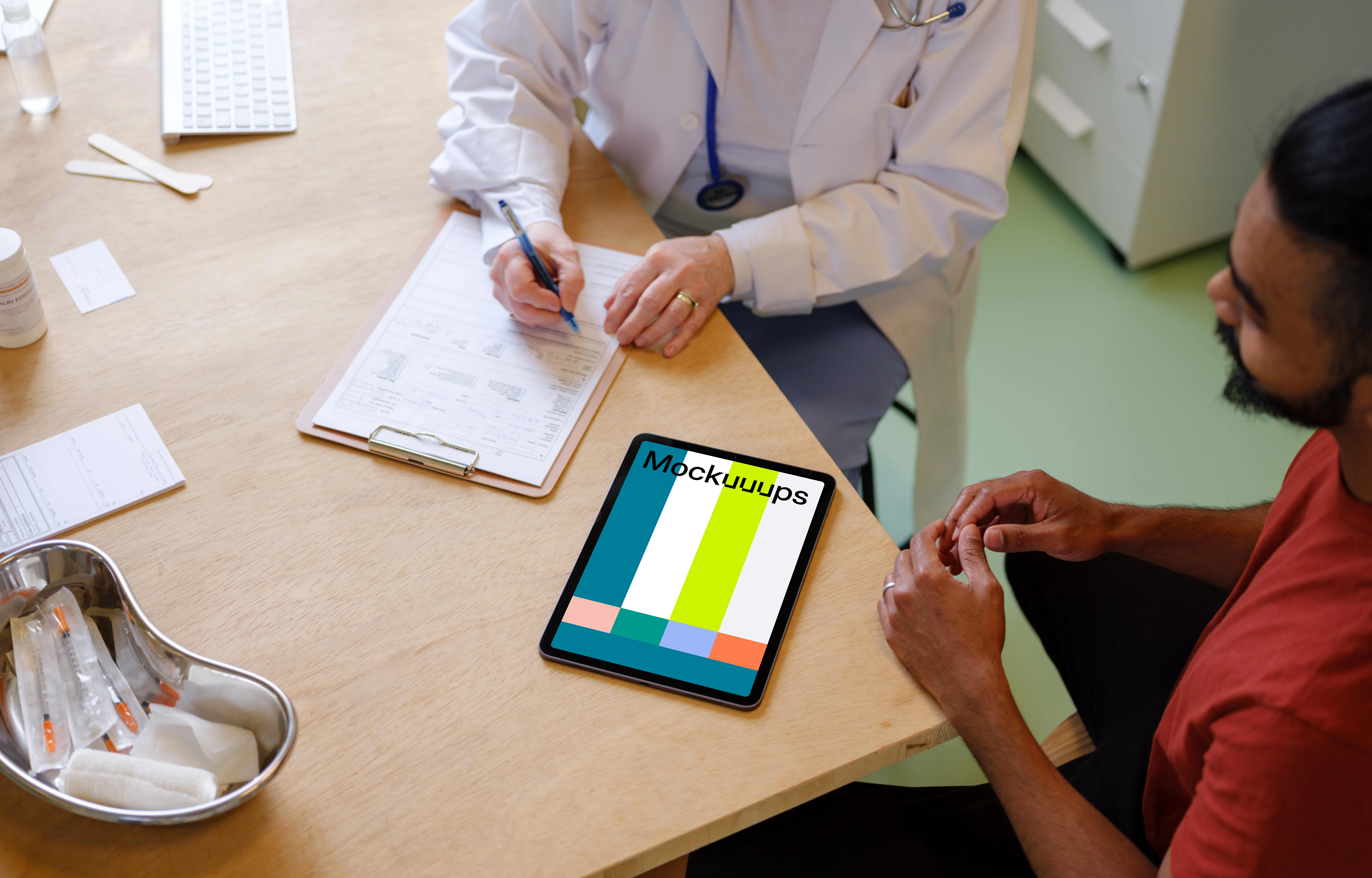 iPad mockup in the doctor’s office