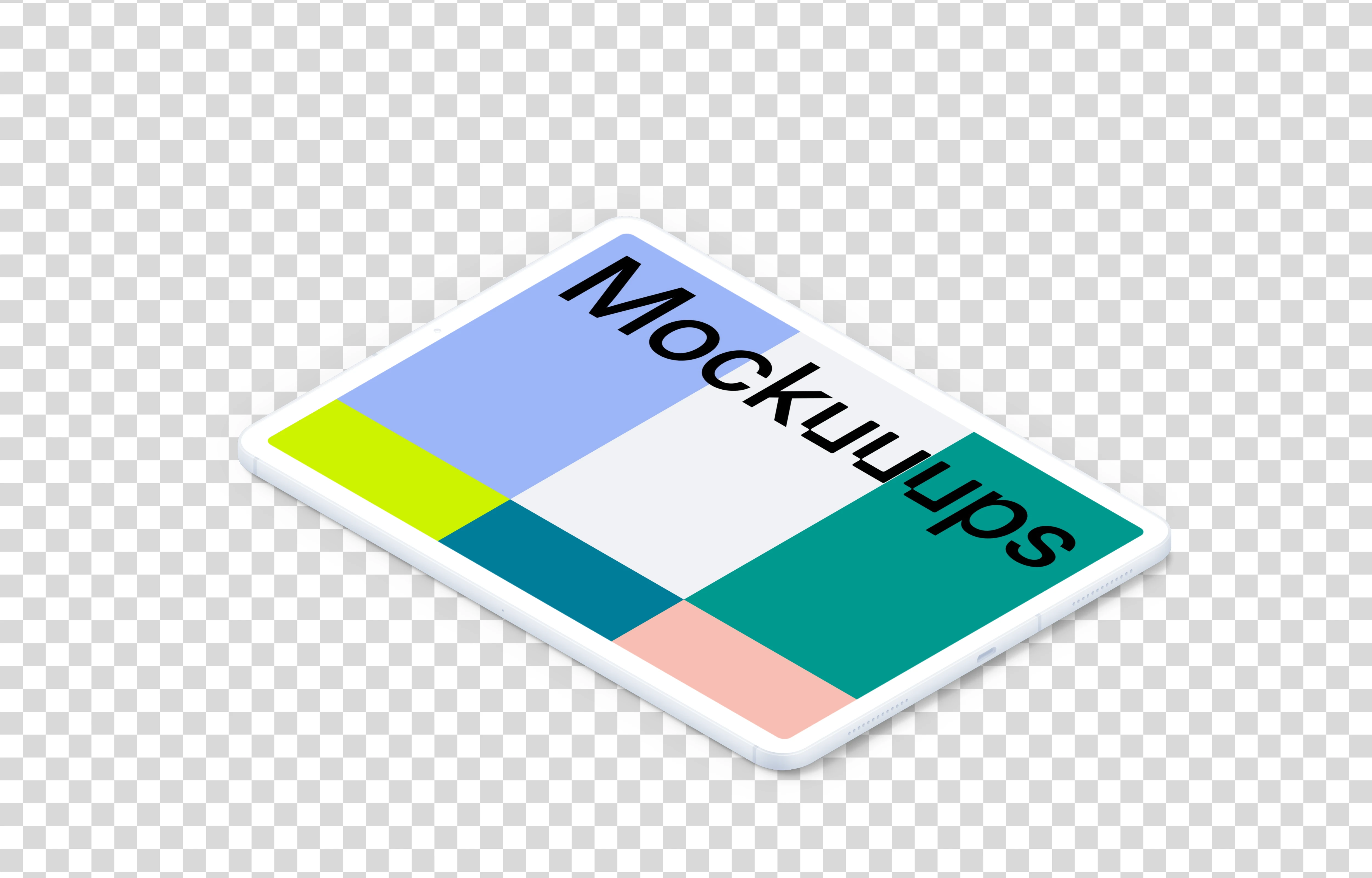 iPad Pro mockup (Clay Isometric - Left)