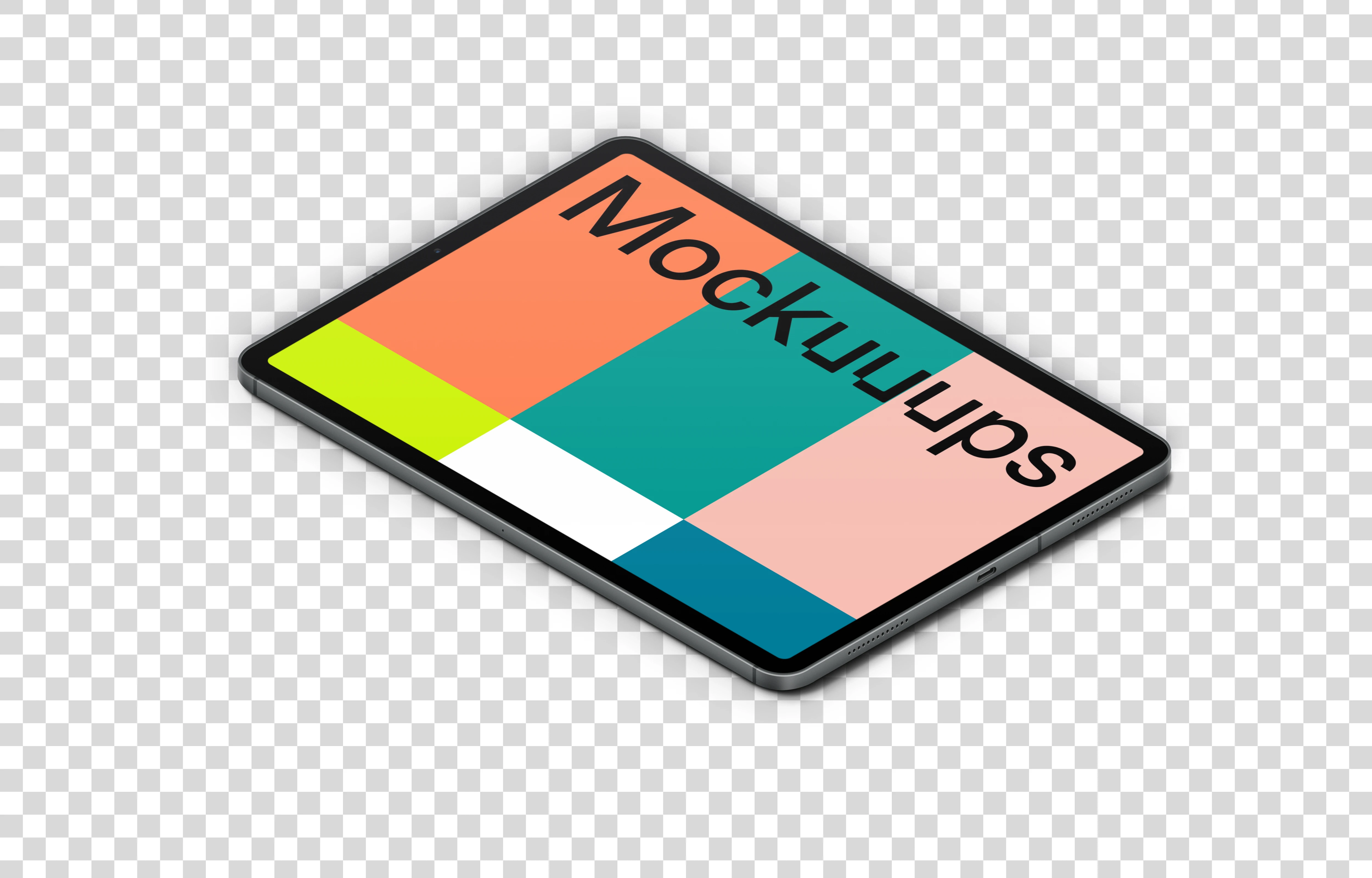iPad Pro mockup (Isometric - Left)