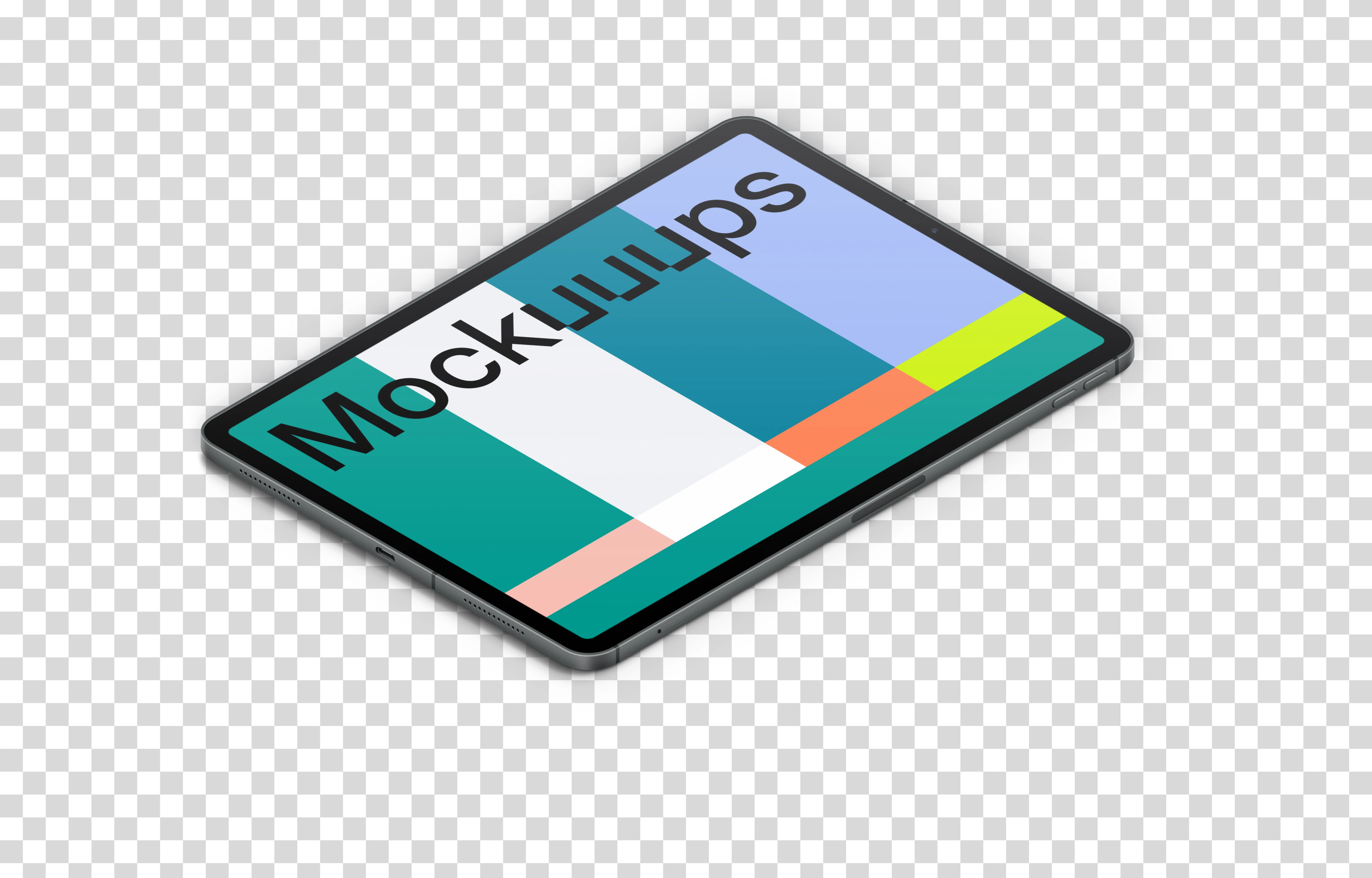 iPad Pro mockup (Isometric - Right)