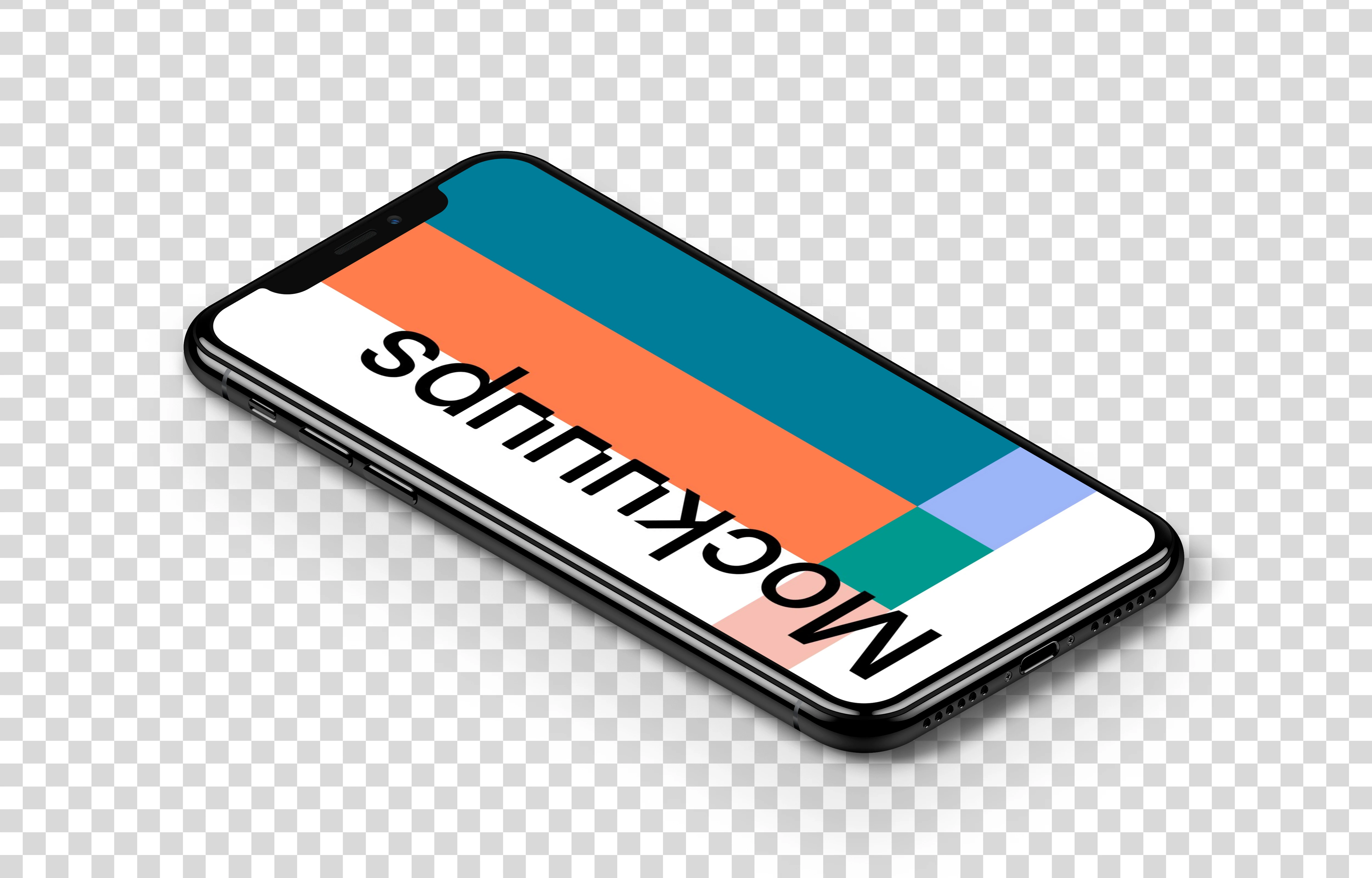 iPhone XS Isometric Floor mockup (Left)