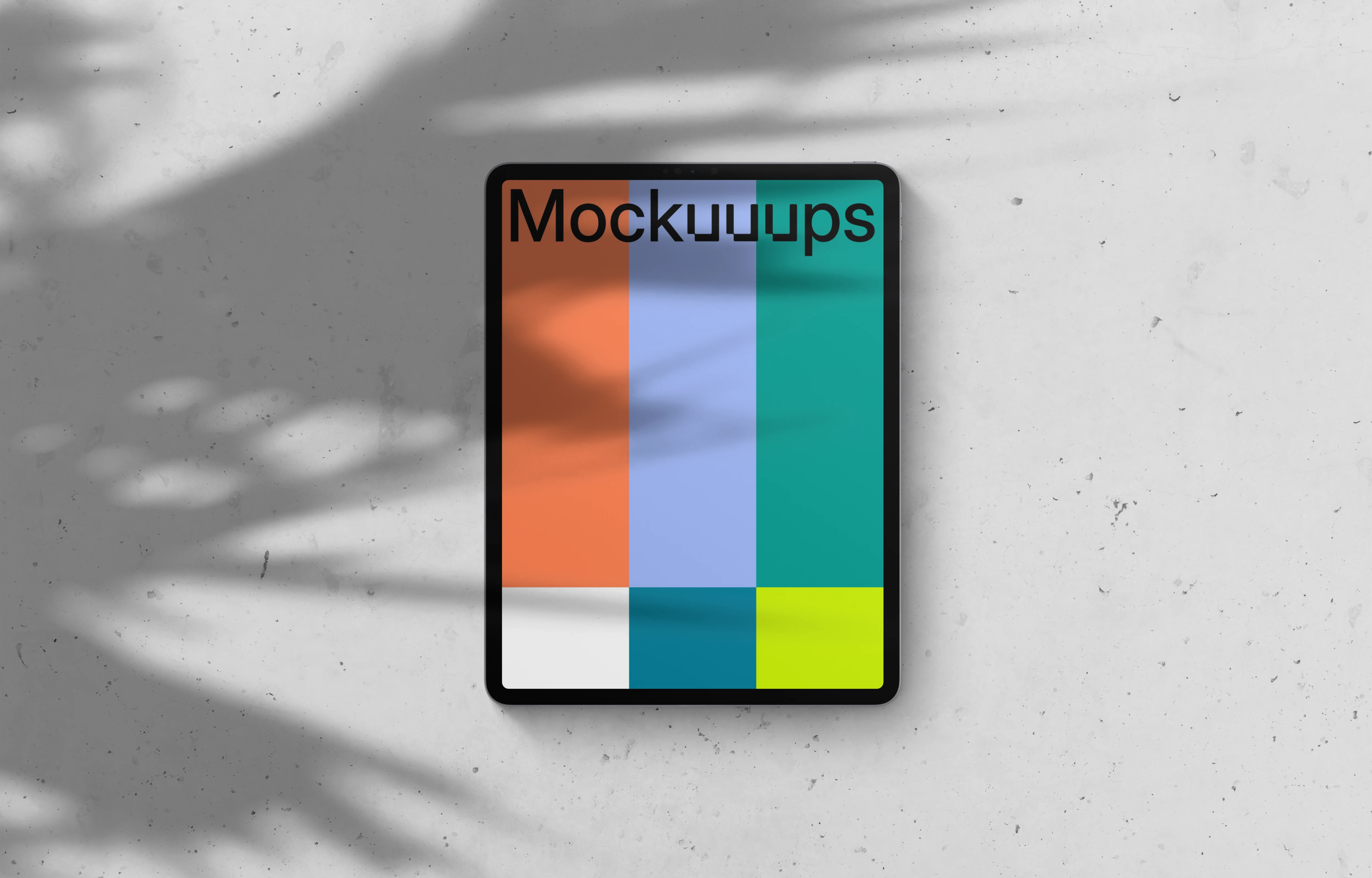 iPad Pro mockup on light background (Portrait - Shadow 2)
