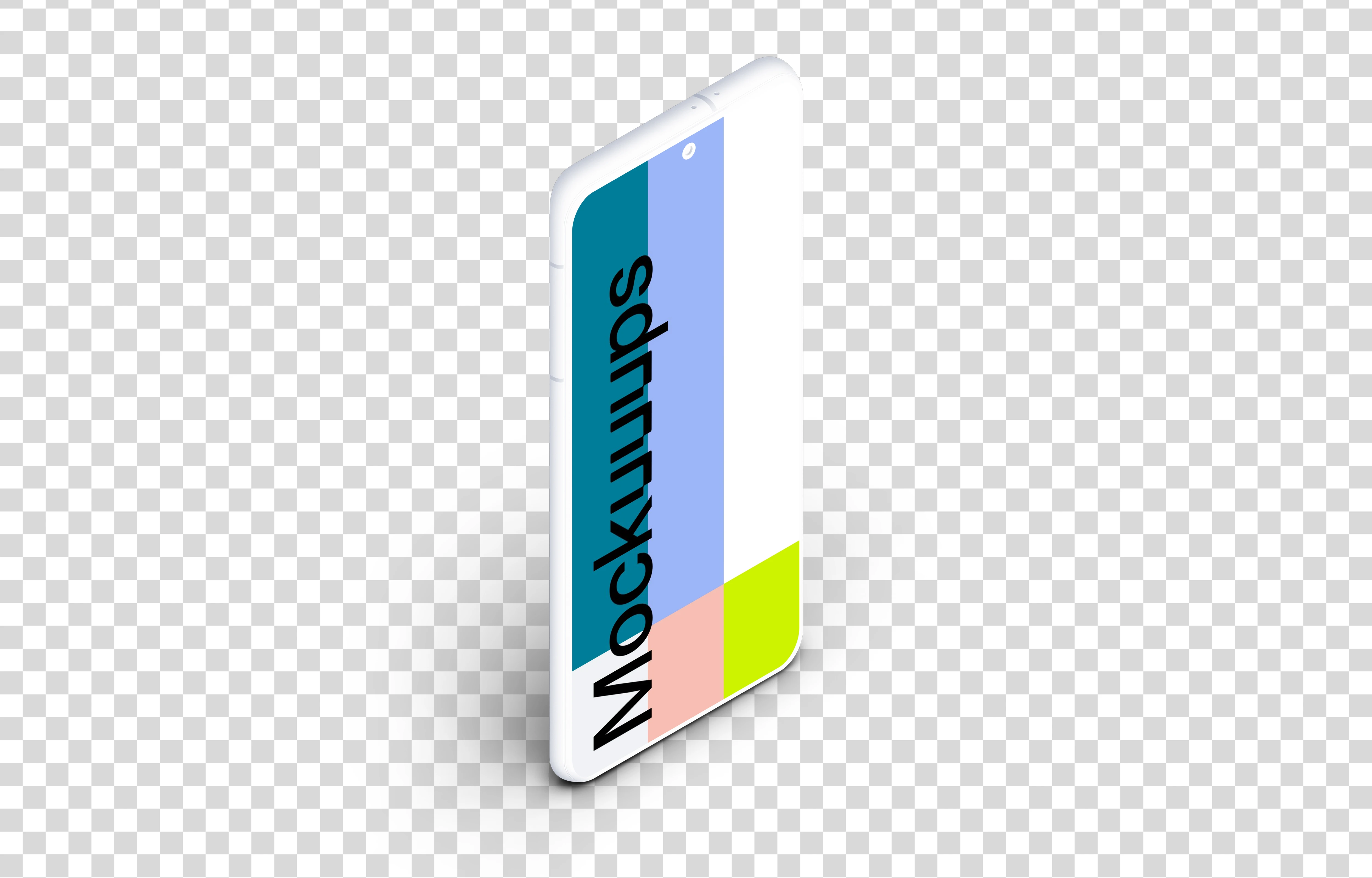 Samsung Galaxy S21 Clay Mockup (Isometric Stand Left)