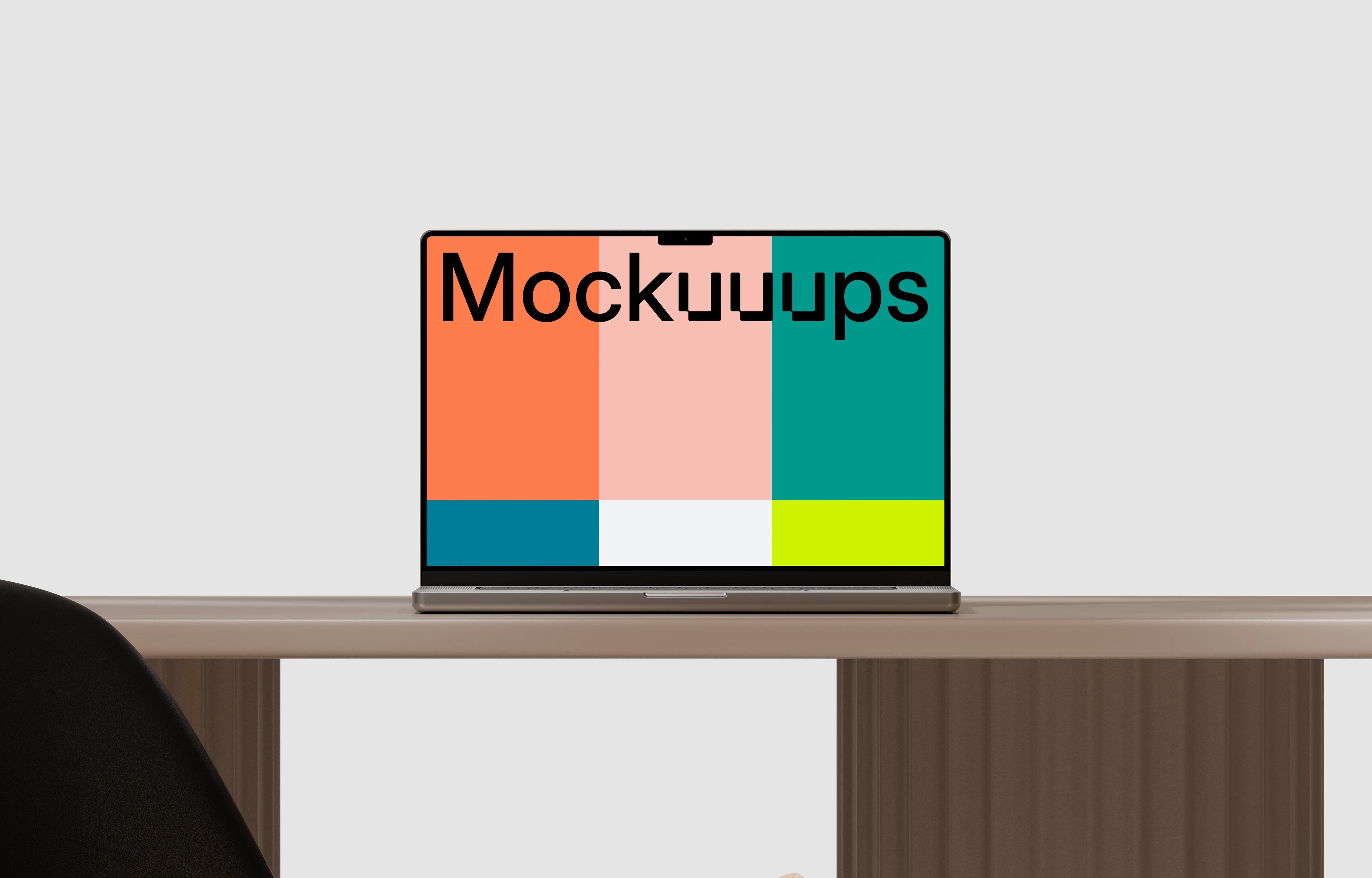 MacBook Pro mockup on a modern desk