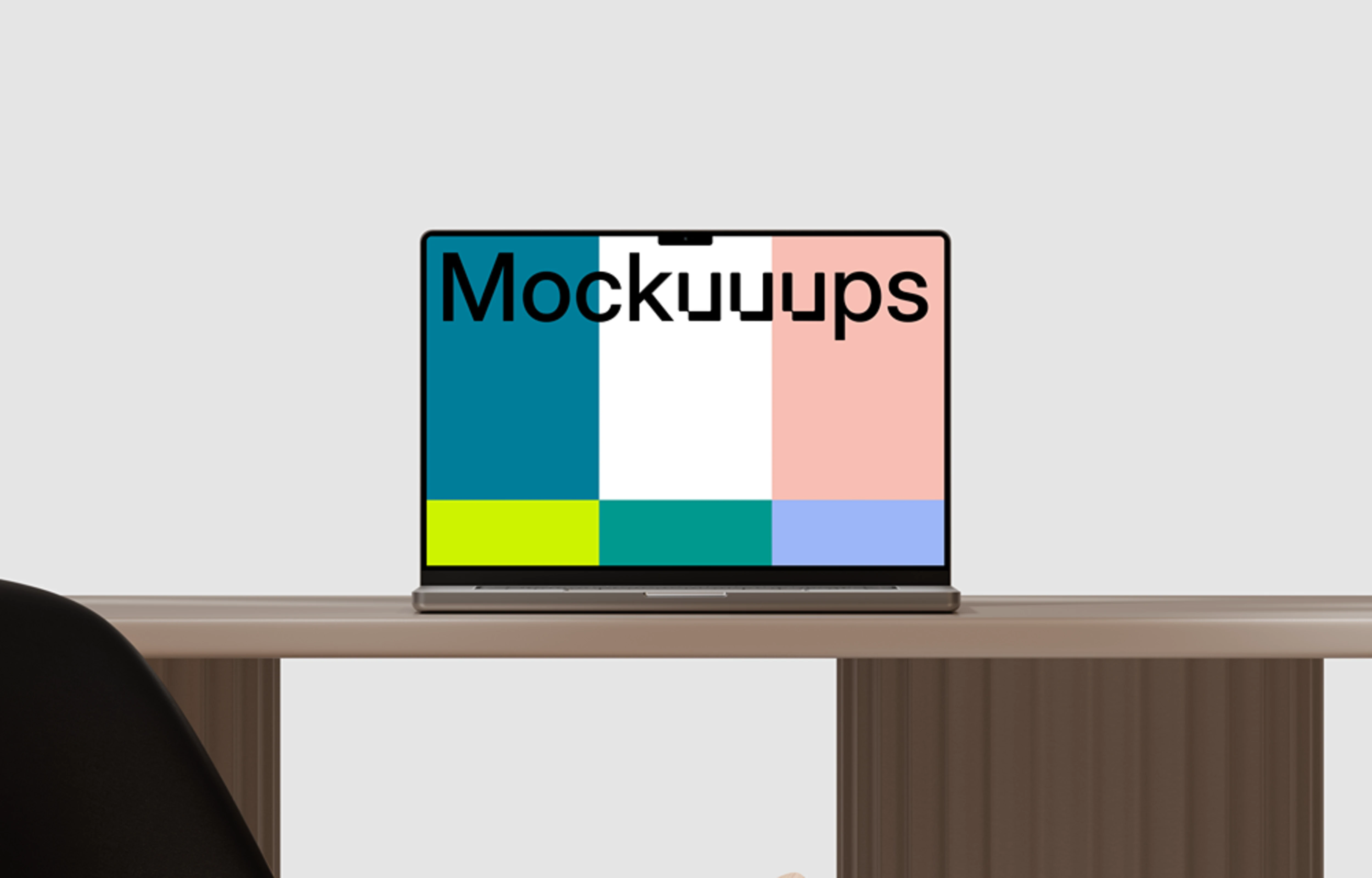 MacBook Pro mockup on a modern desk