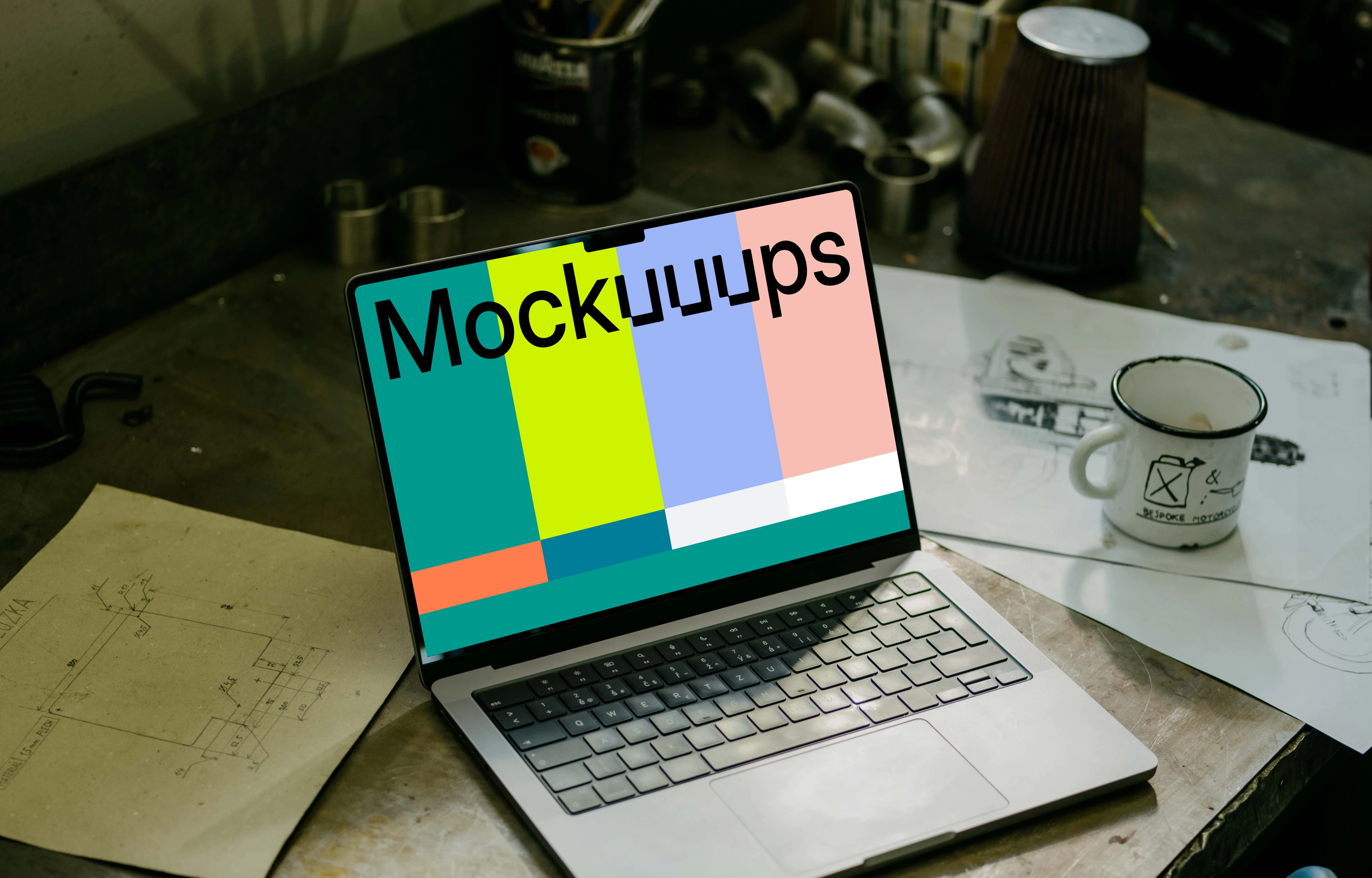 MacBook Pro mockup placed on a table