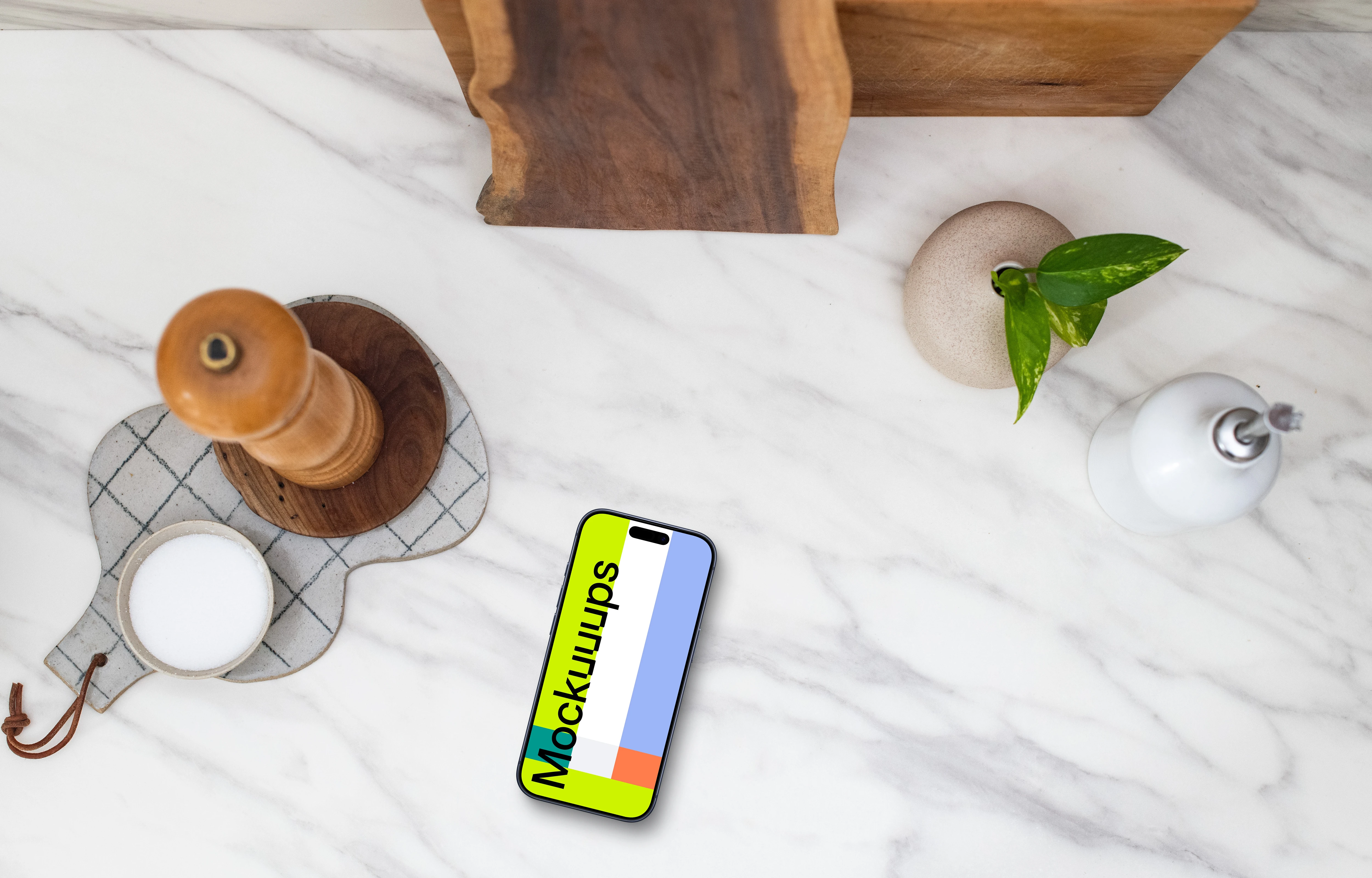 Minimalistic cooking related iPhone mockup