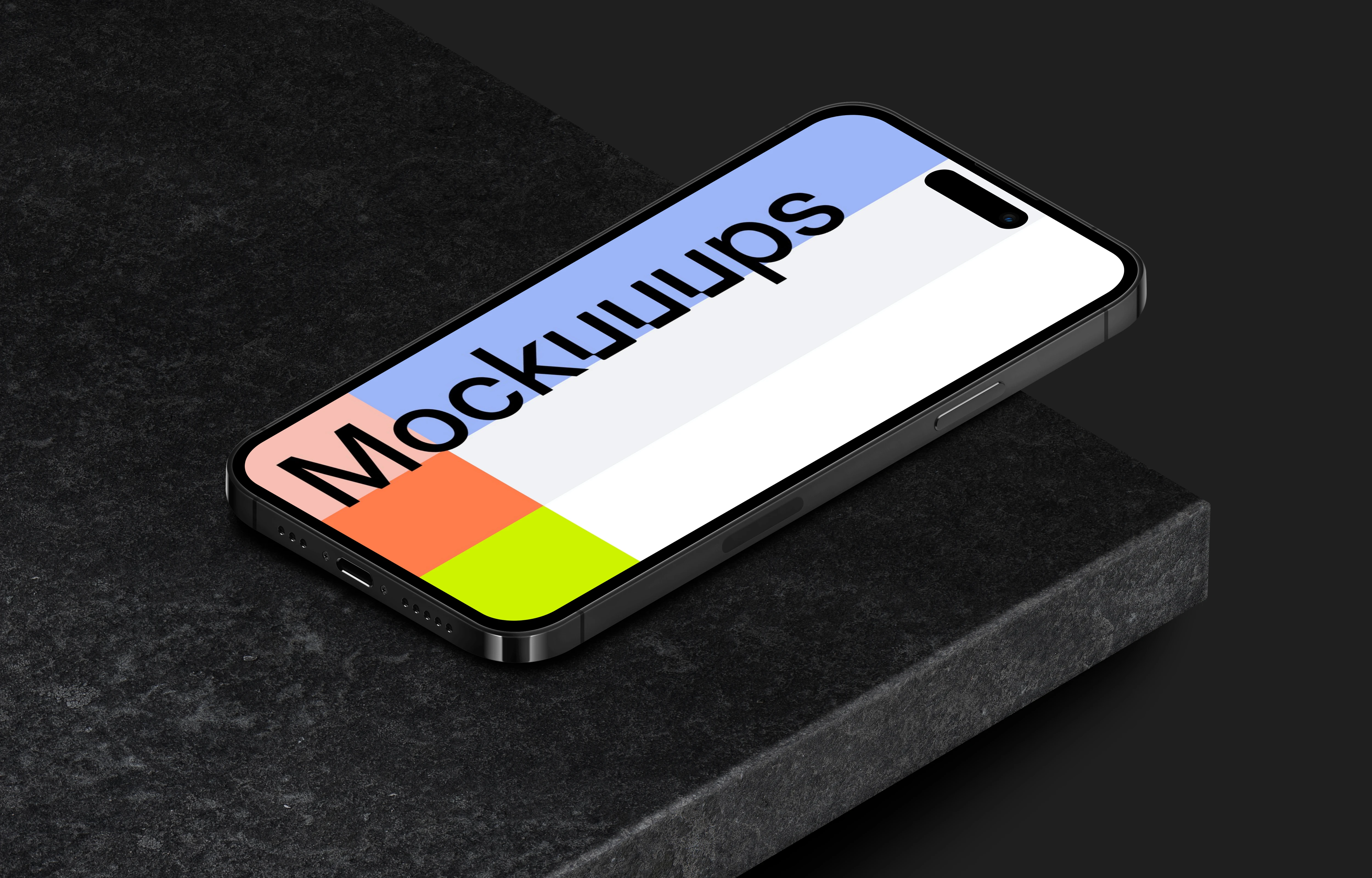 Mockup of isometric smartphone - Right View