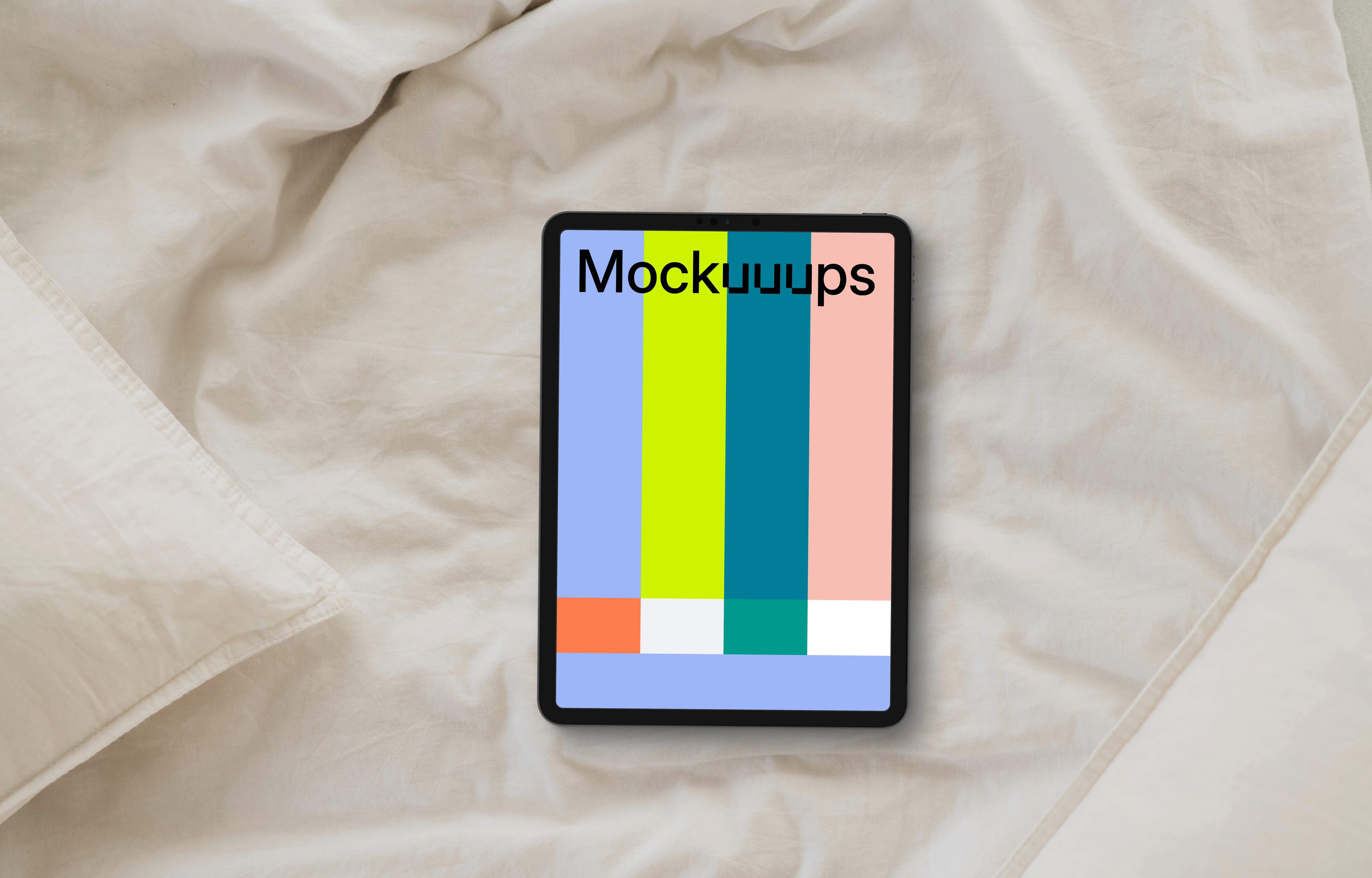 Morning warmth in bed and iPad mockup