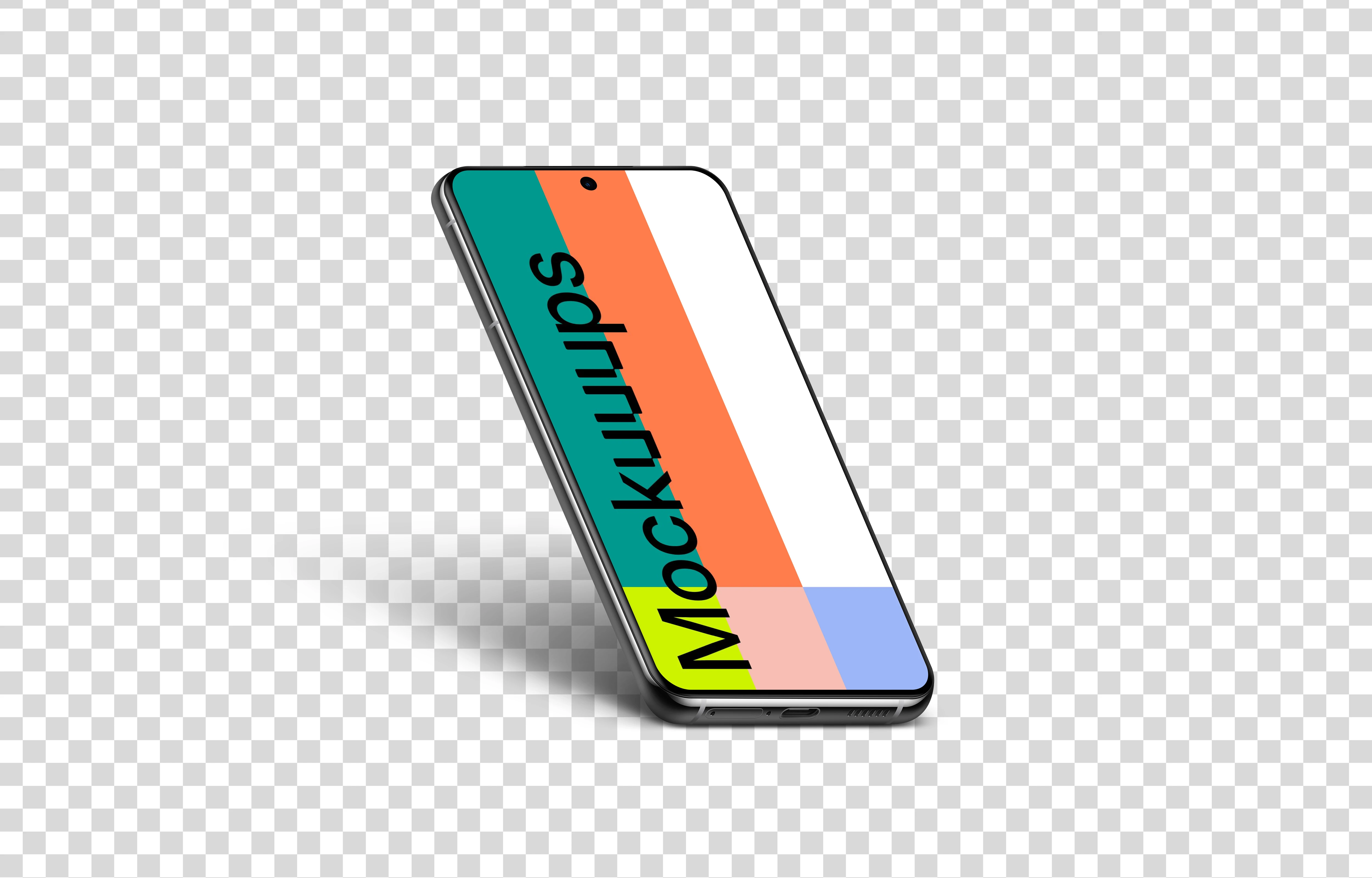 Samsung Galaxy S21 Mockup (Isometric Left)