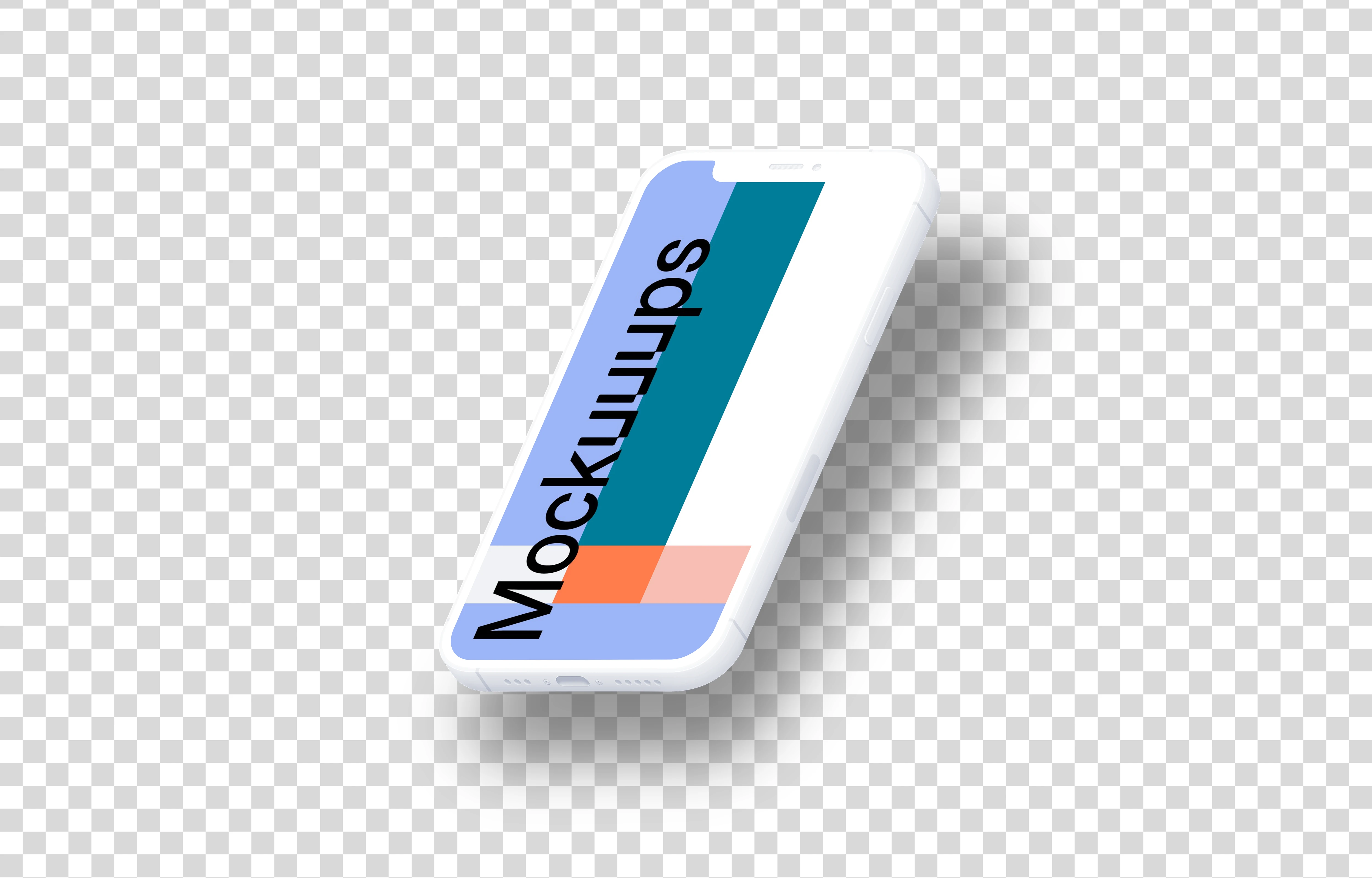 iPhone 12 Clay Mockup (Isometric Right - Floating Shadow)