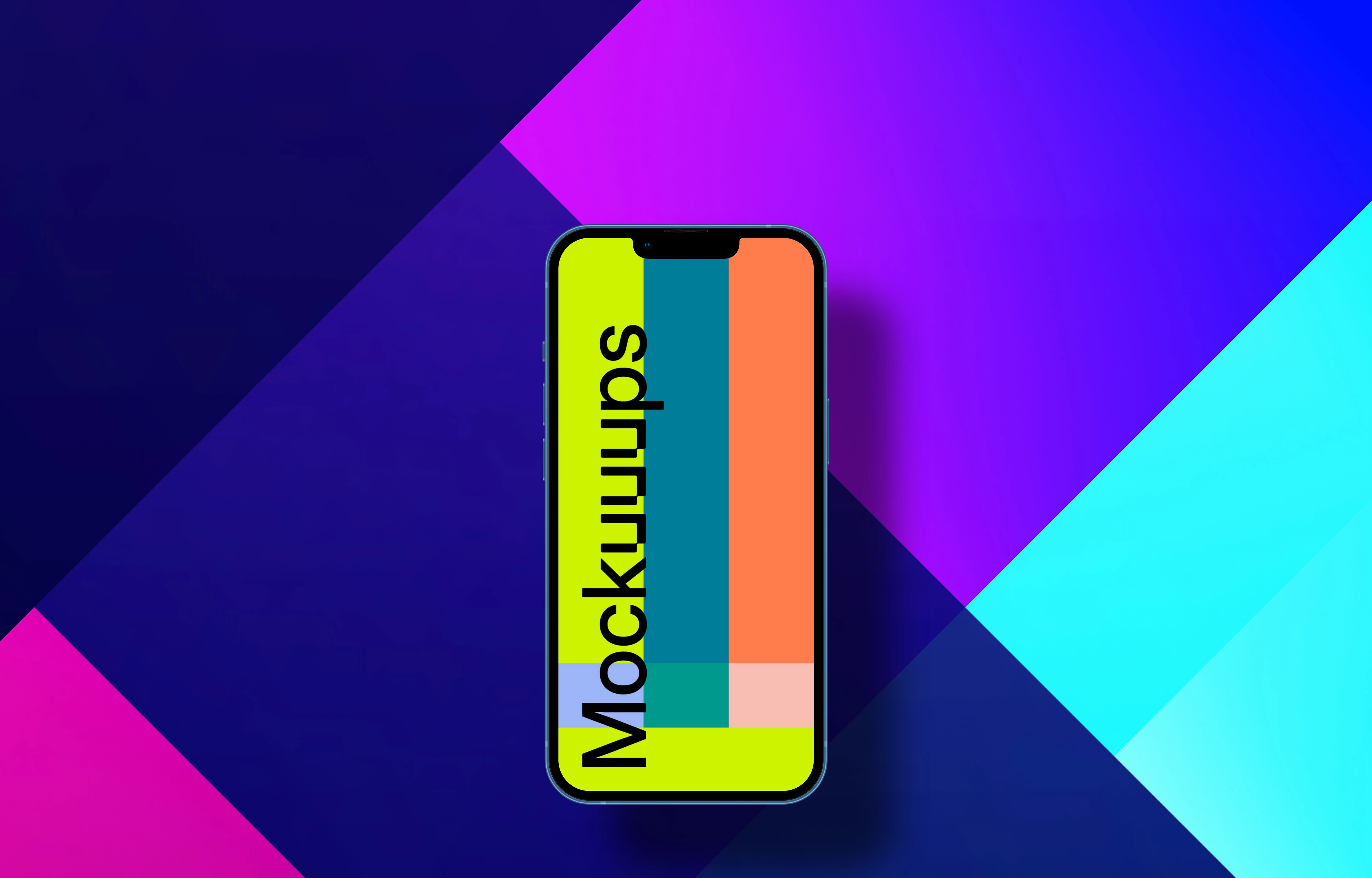 Phone mockup on abstract background