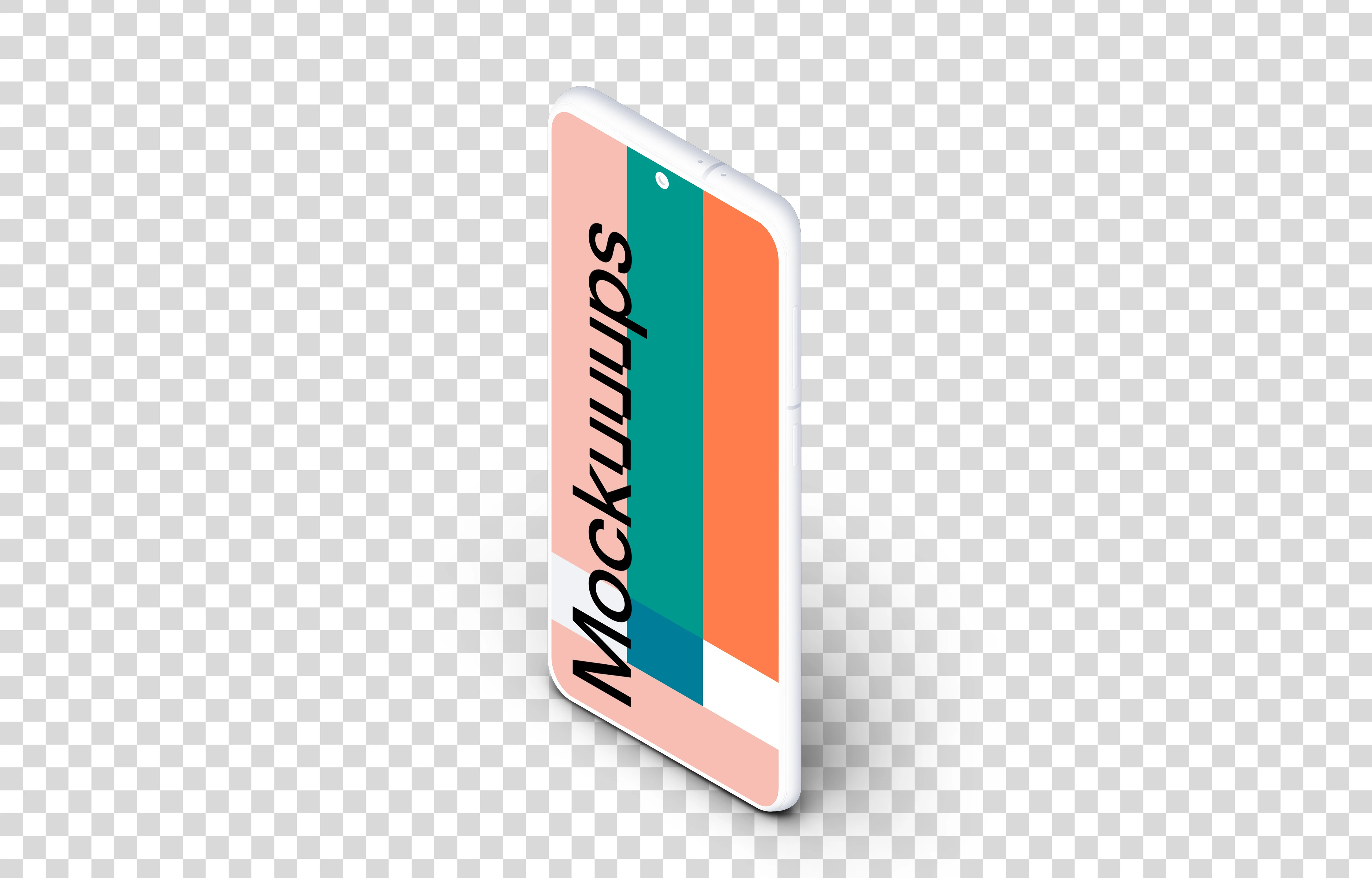 Samsung Galaxy S21 Clay Mockup (Isometric Stand Right)