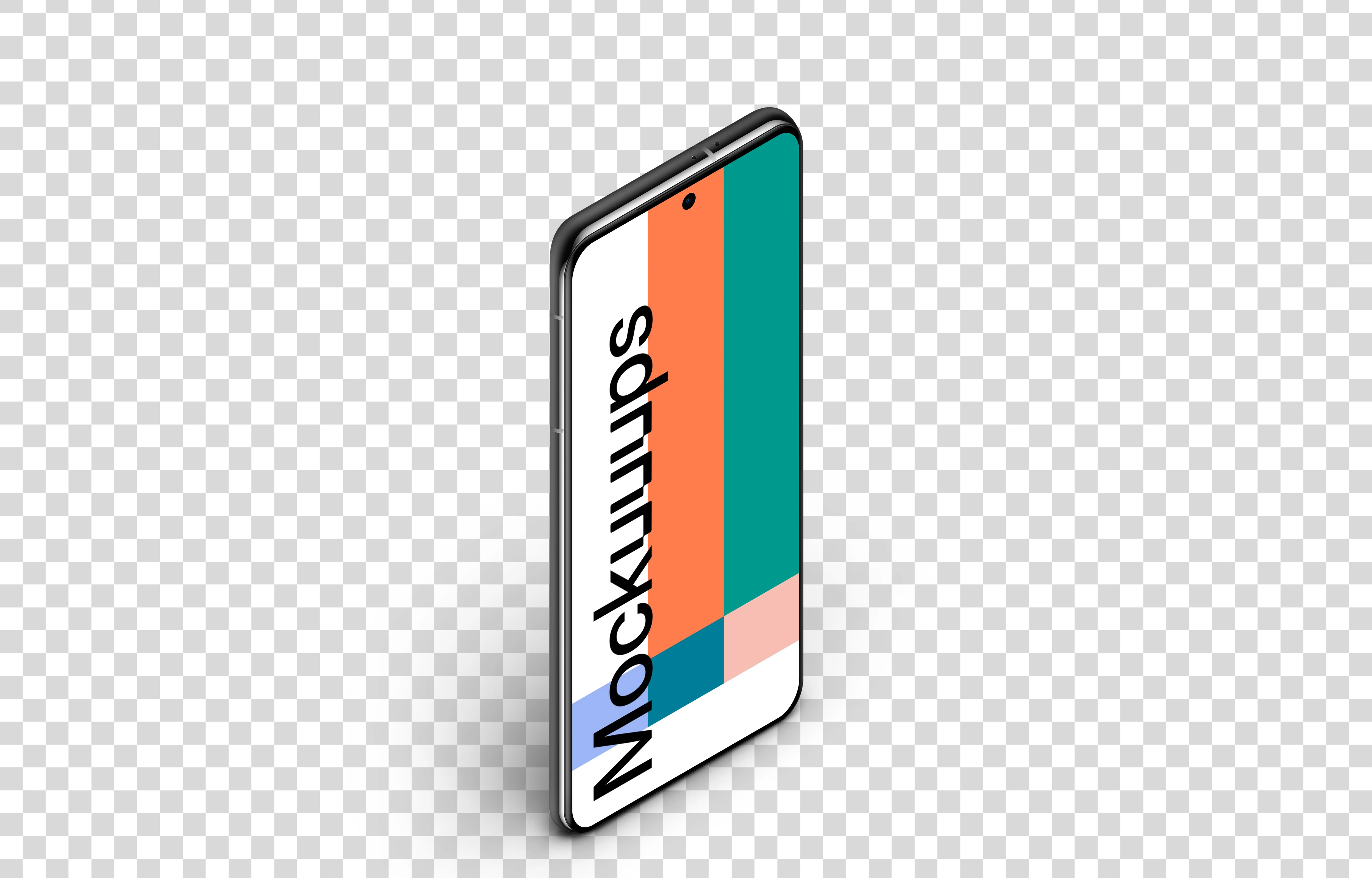 Samsung Galaxy S21 Mockup (Isometric Stand Left)