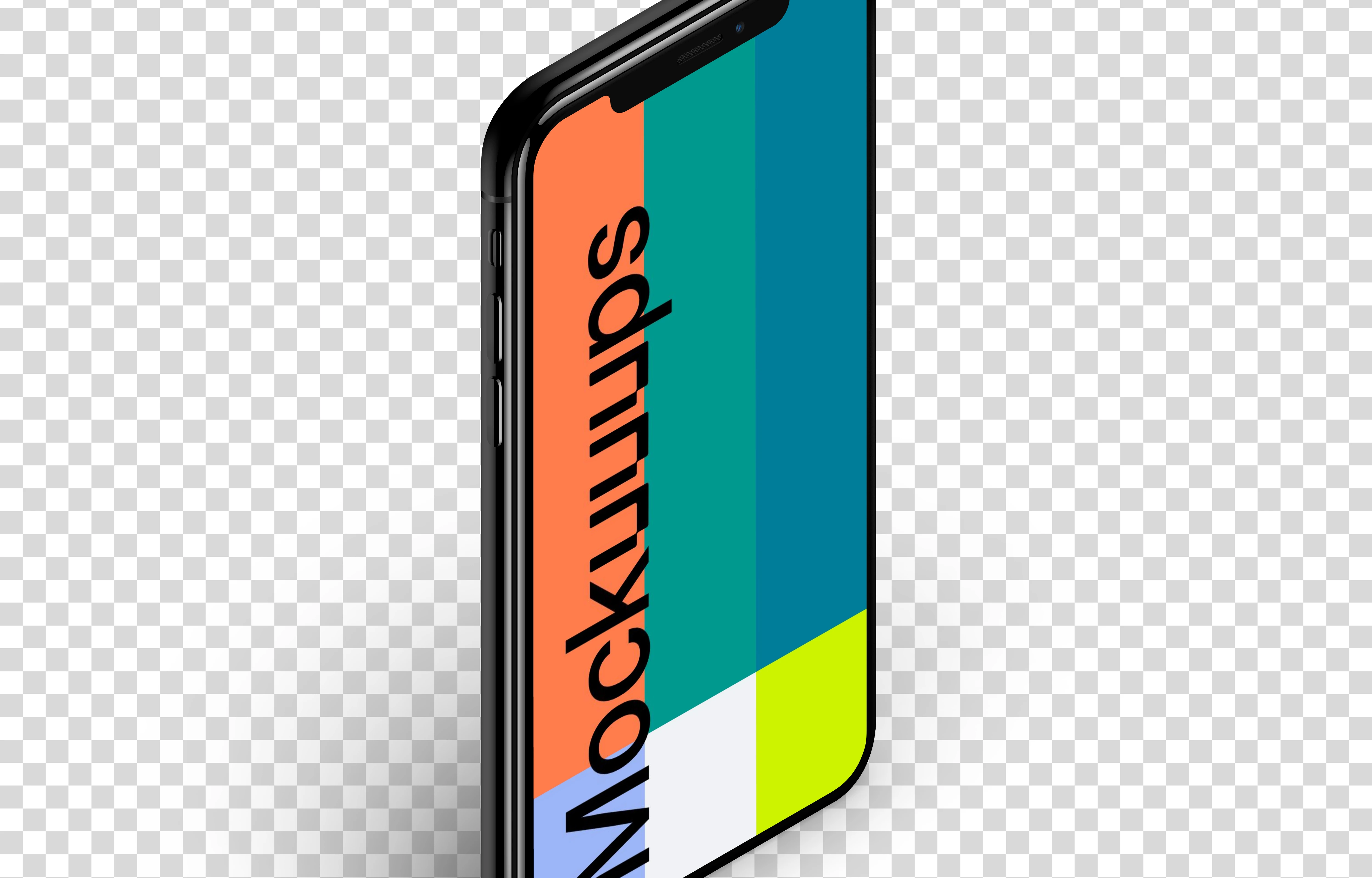 iPhone XS Isometric Stand mockup (Left)