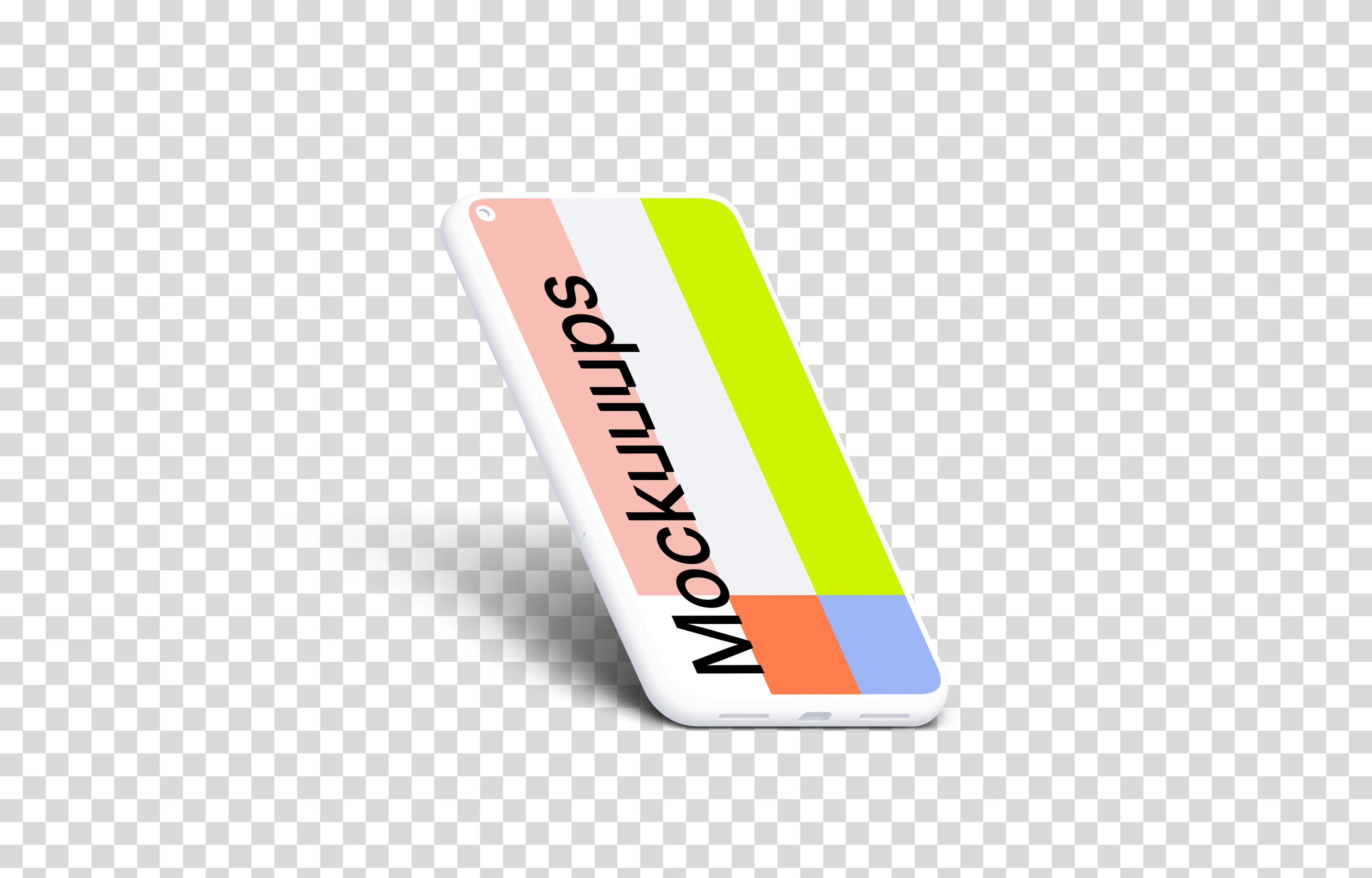 Google Pixel 5 Clay Mockup (Isometric Left)