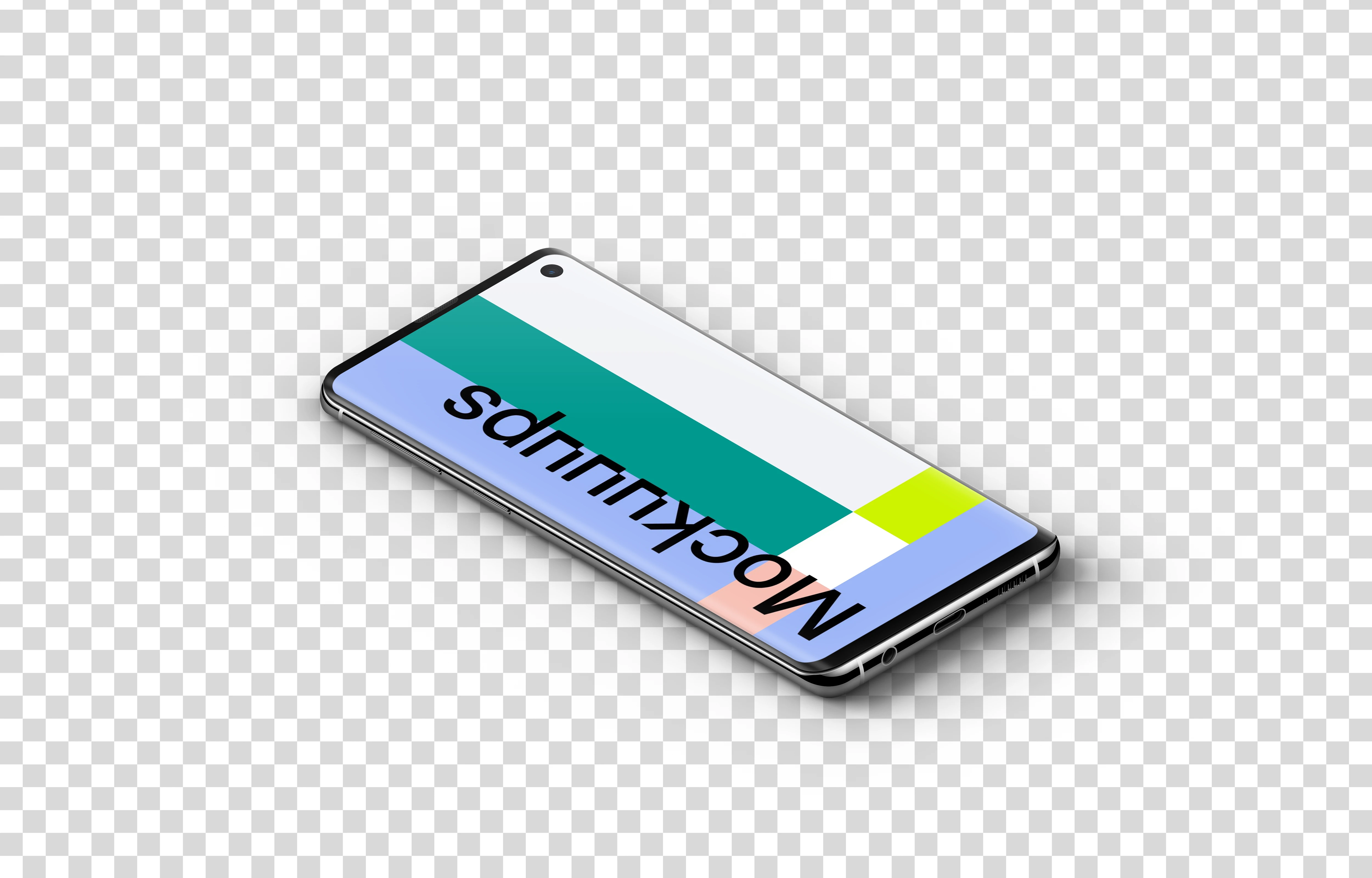 Samsung Galaxy S10 Mockup Isometric (Left)