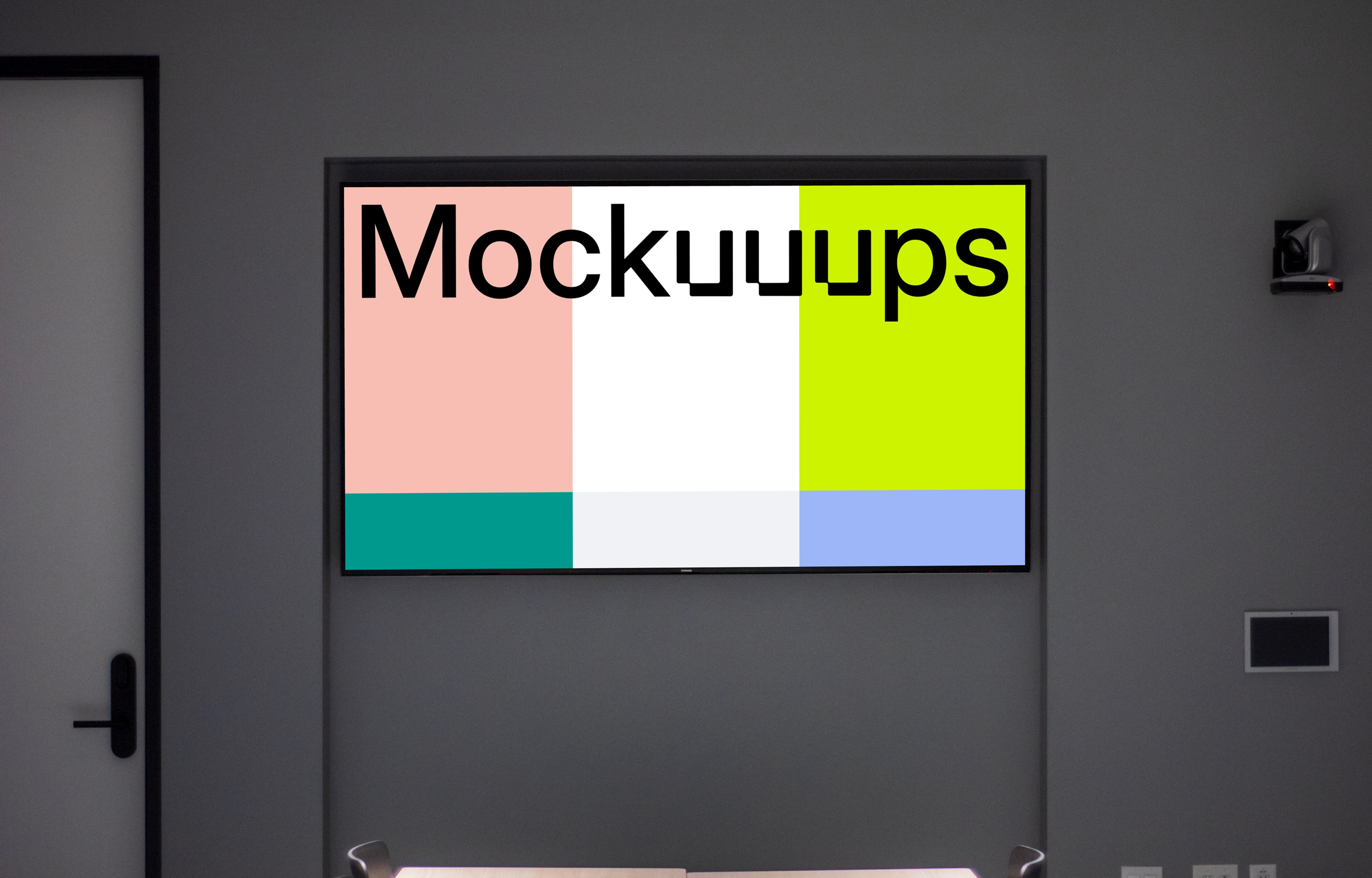 Smart TV mockup in conference room
