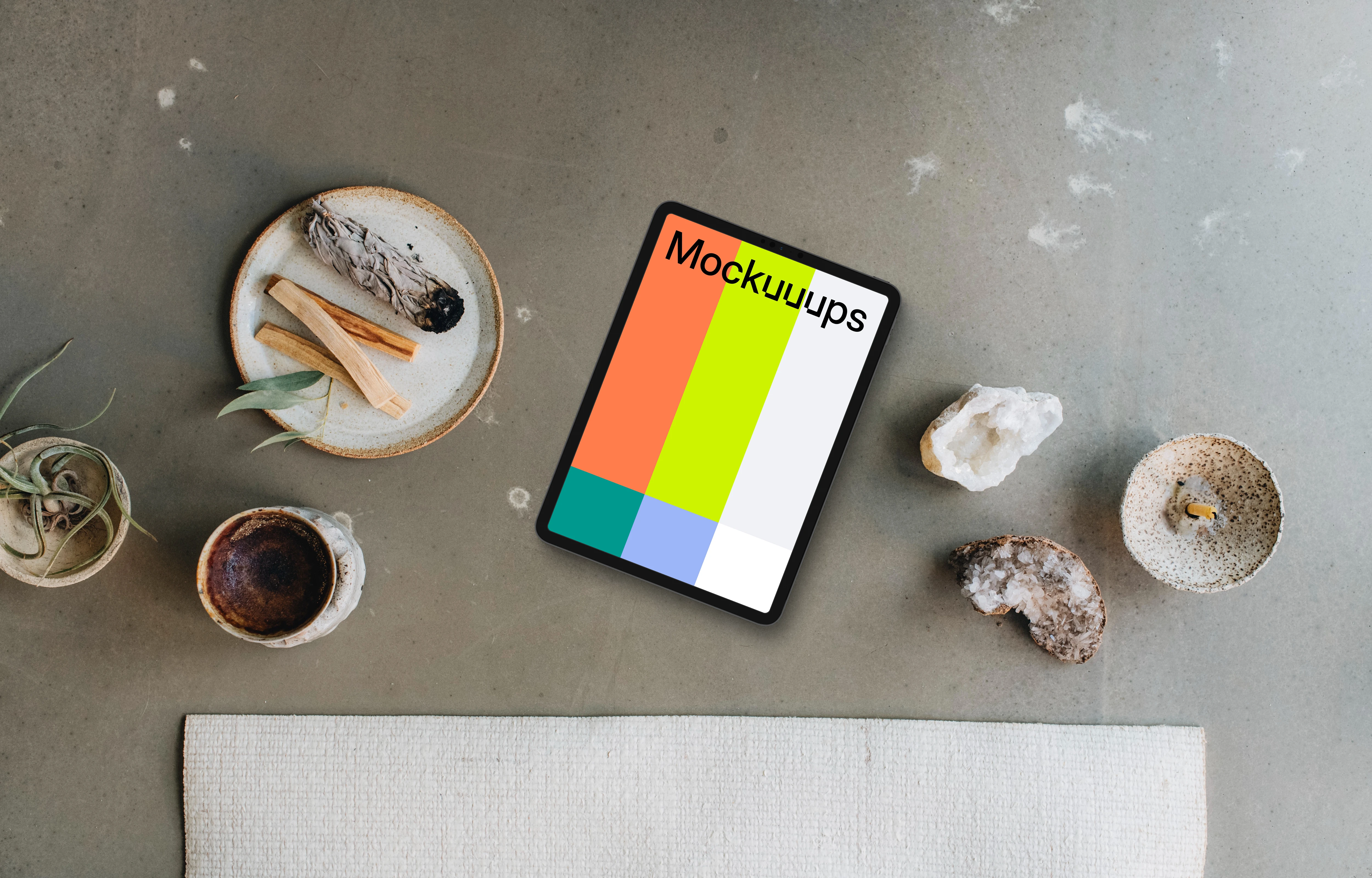 Stress-free environment including an iPad mockup