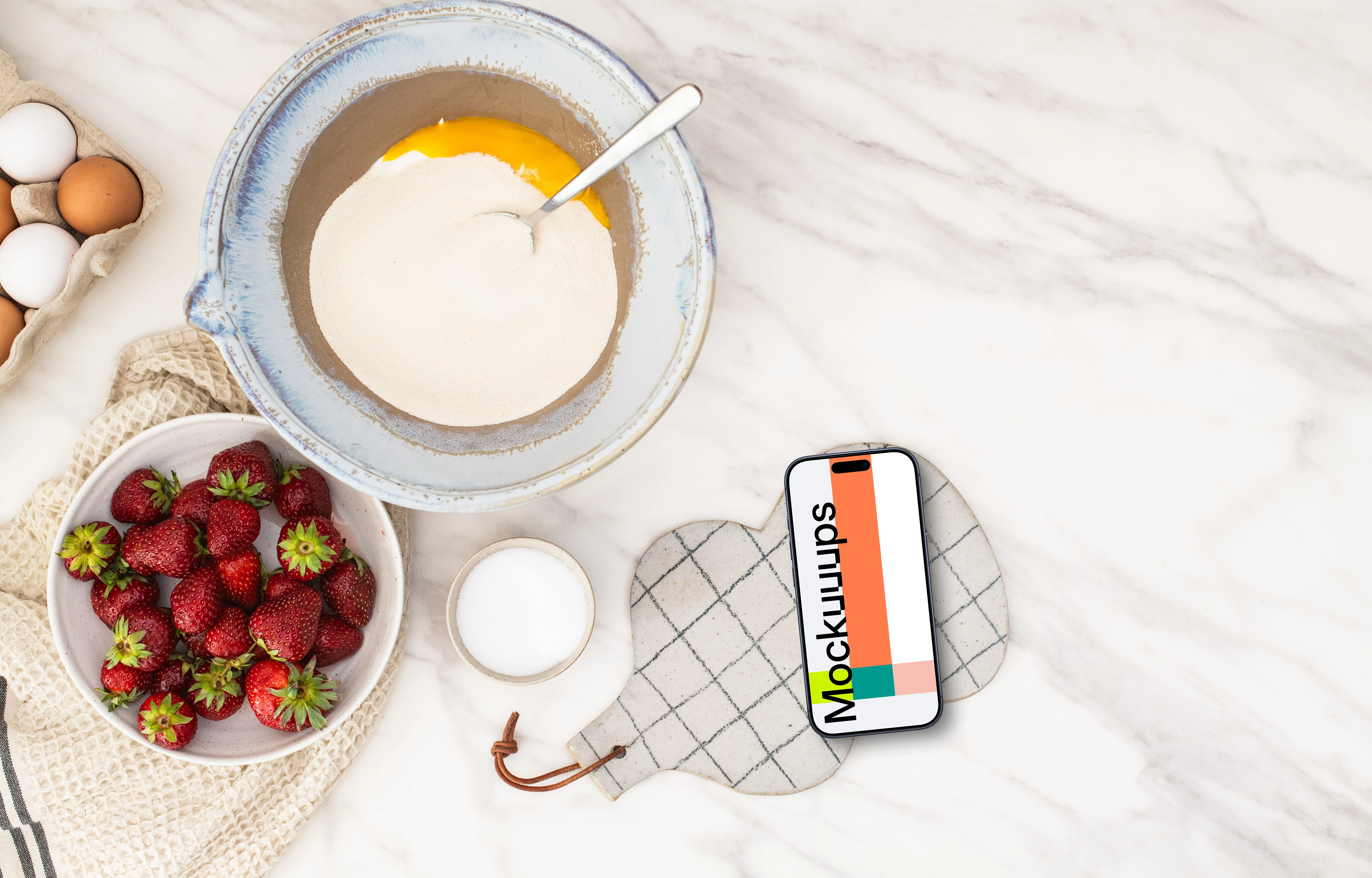 Sweet dishes with iPhone mockup