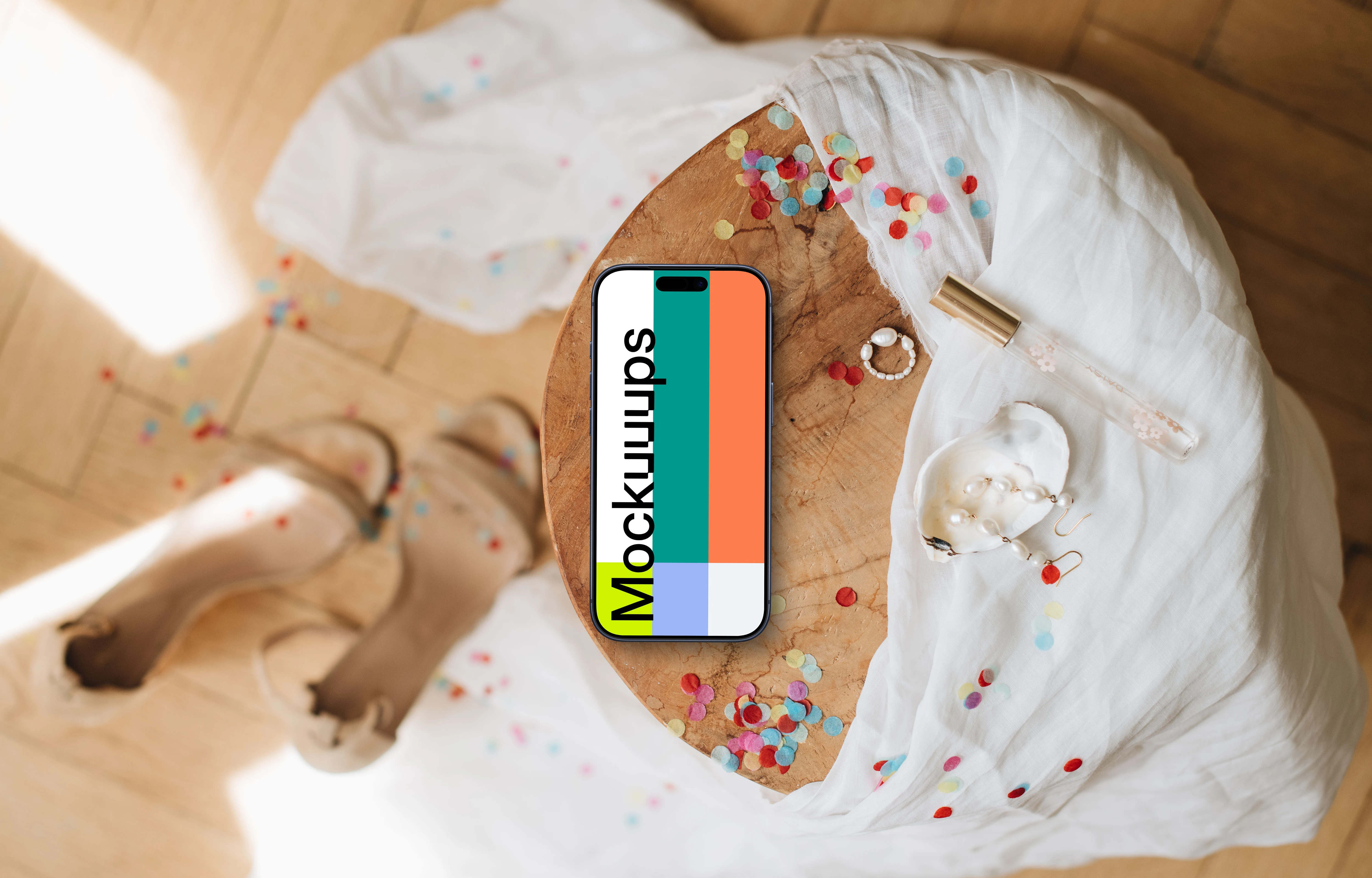 Wedding themed smartphone mockup