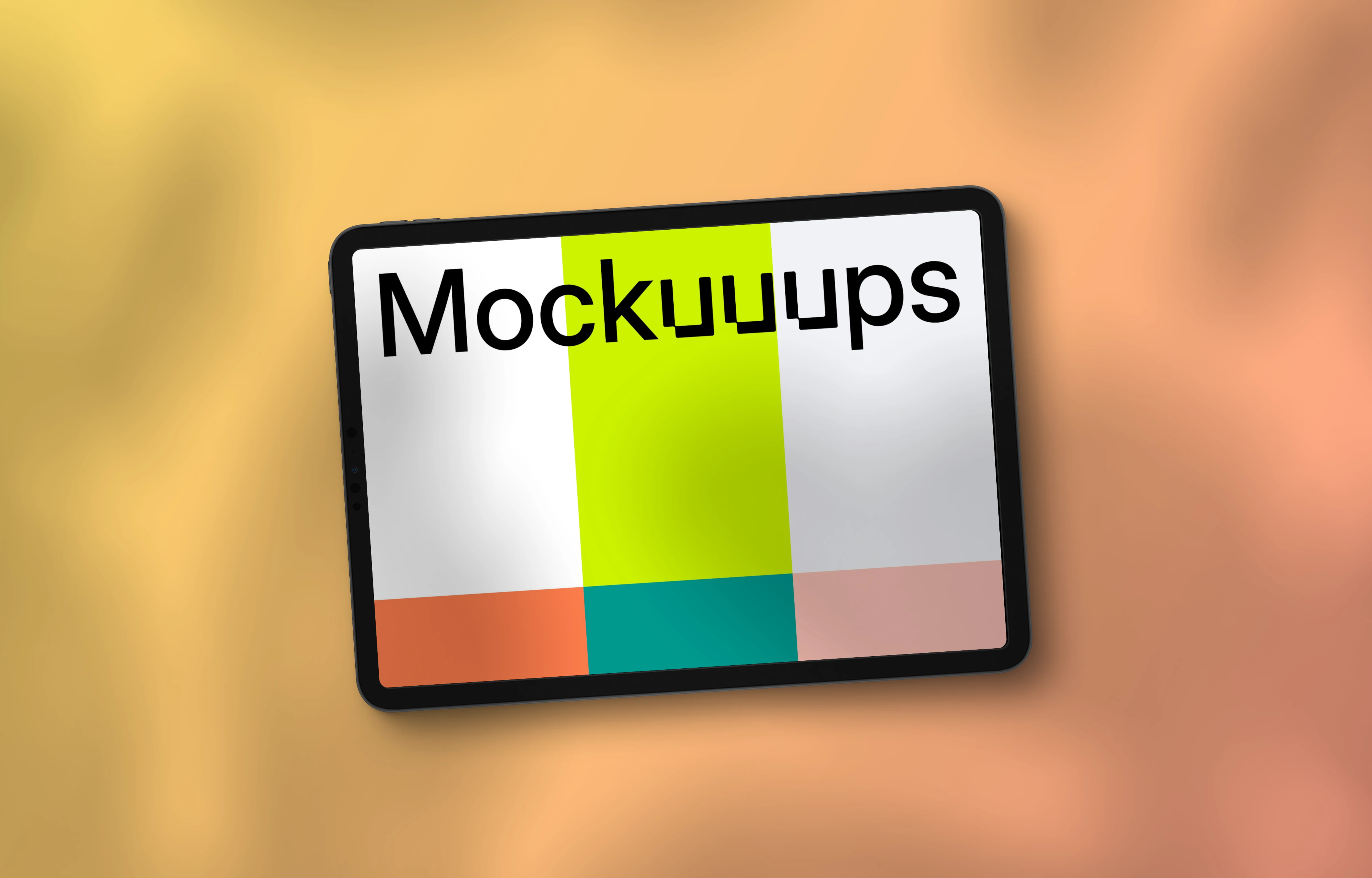 Tablet mockup on the colorful gradient background