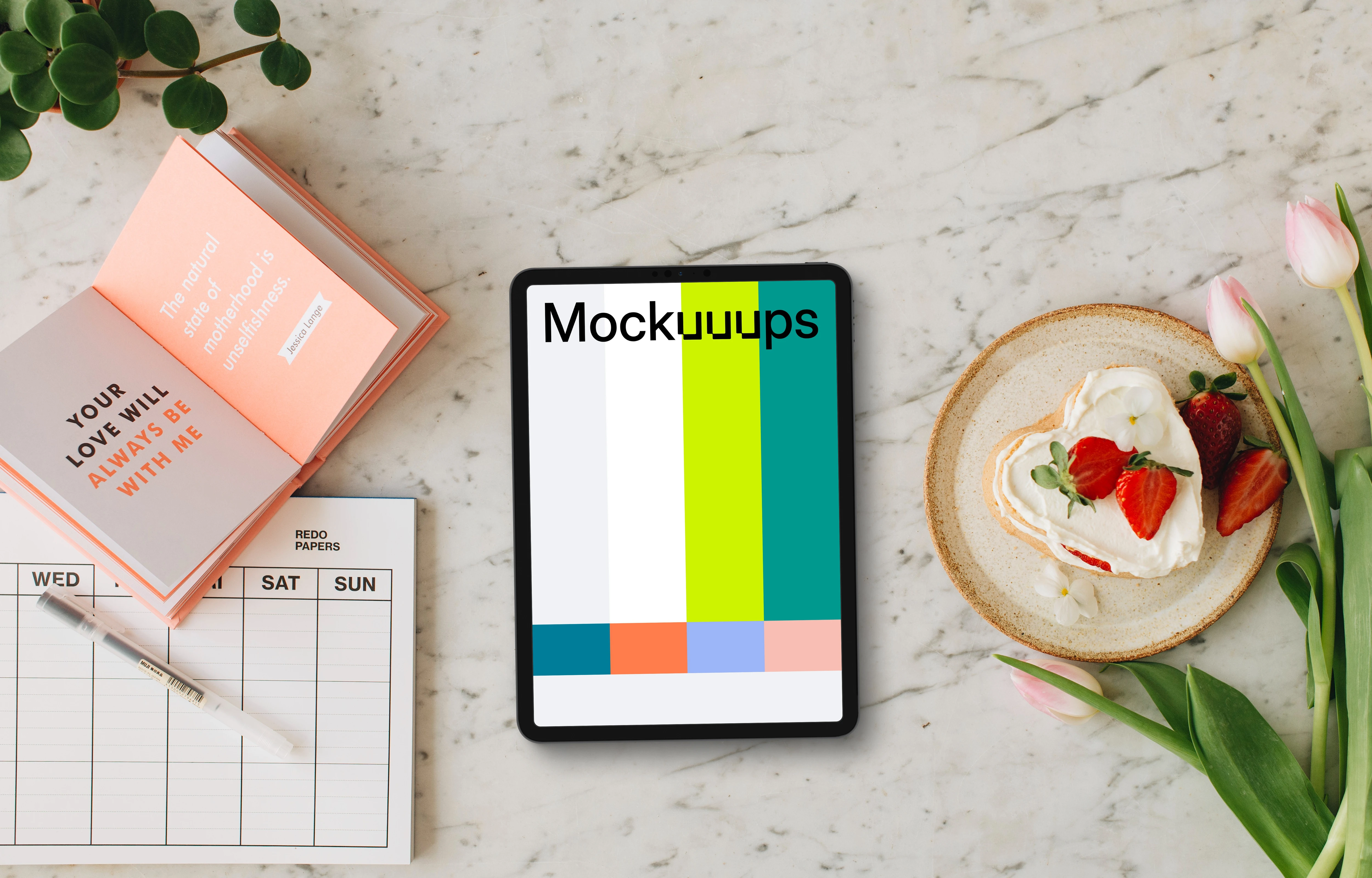 Tablet mockup scene for Mother’s day