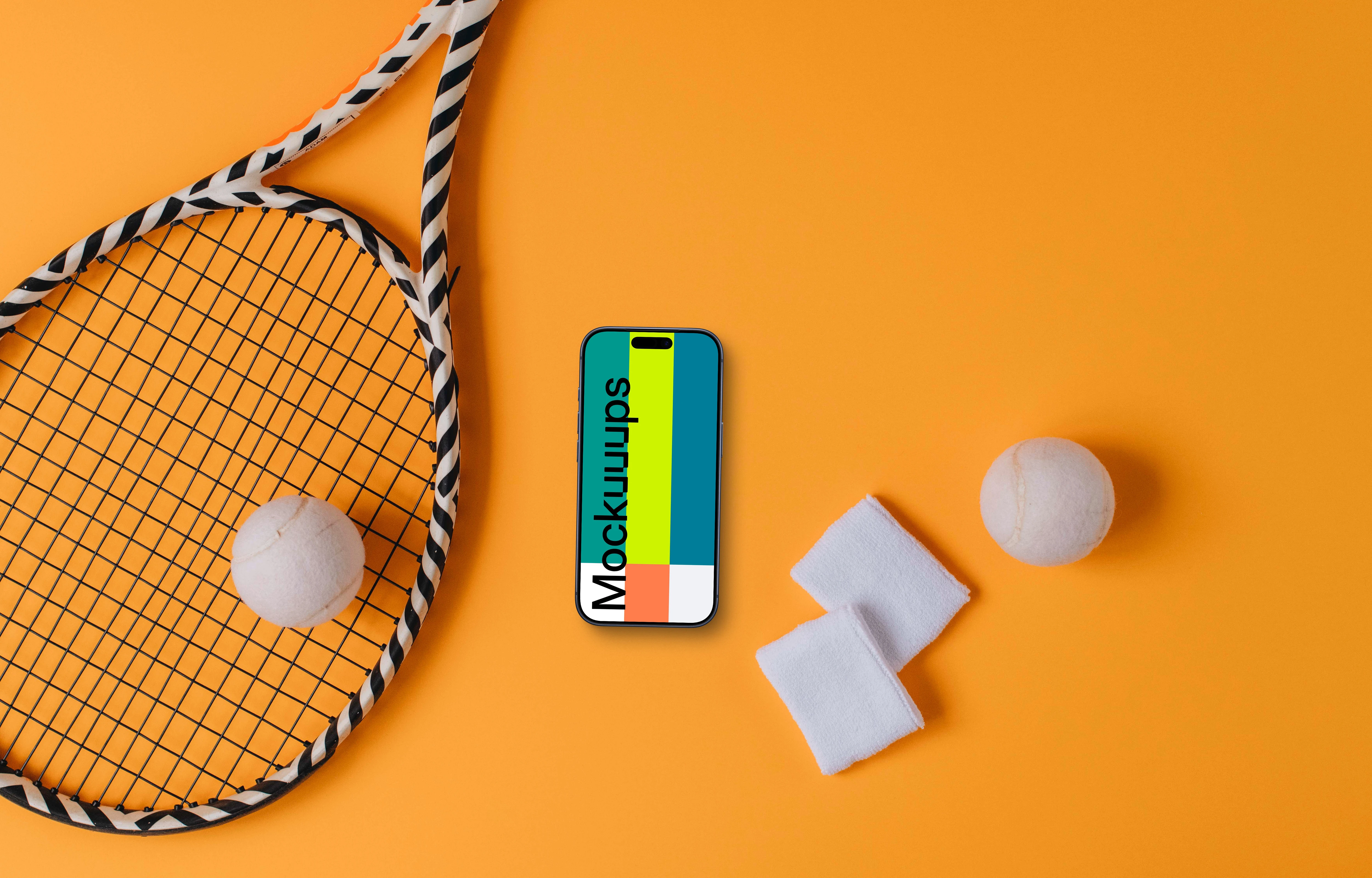 Tennis game tools with iPhone mockup